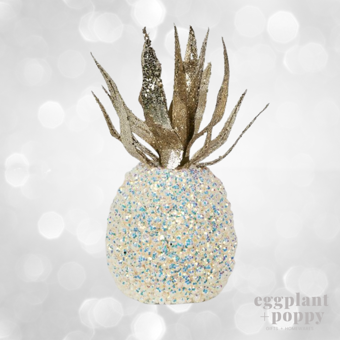 Decoration - Shimmer Pineapple White