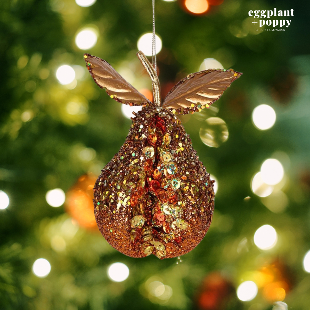 Hanging Decoration - Glitter Pear