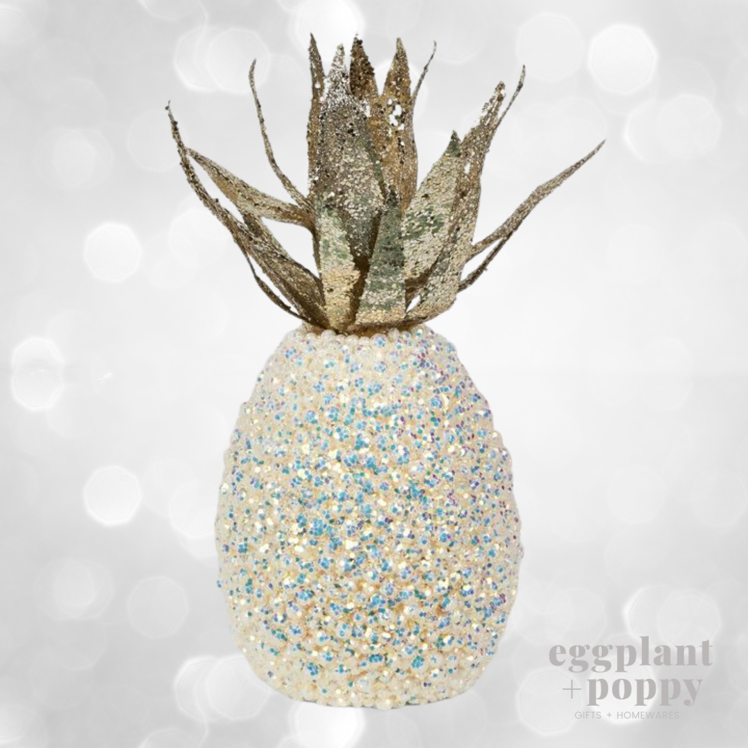 Decoration - Shimmer Pineapple White