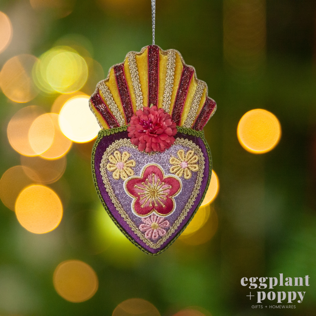 Hanging Decoration - Funky Heart Purple