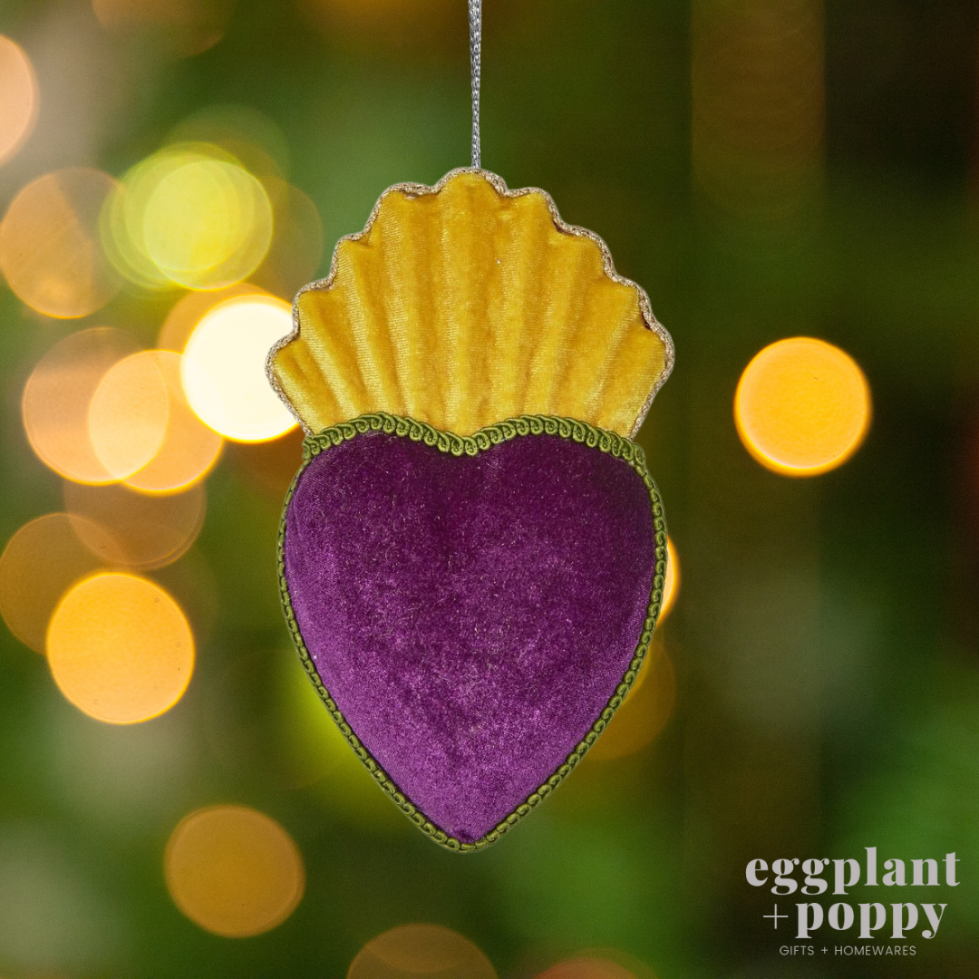 Hanging Decoration - Funky Heart Purple