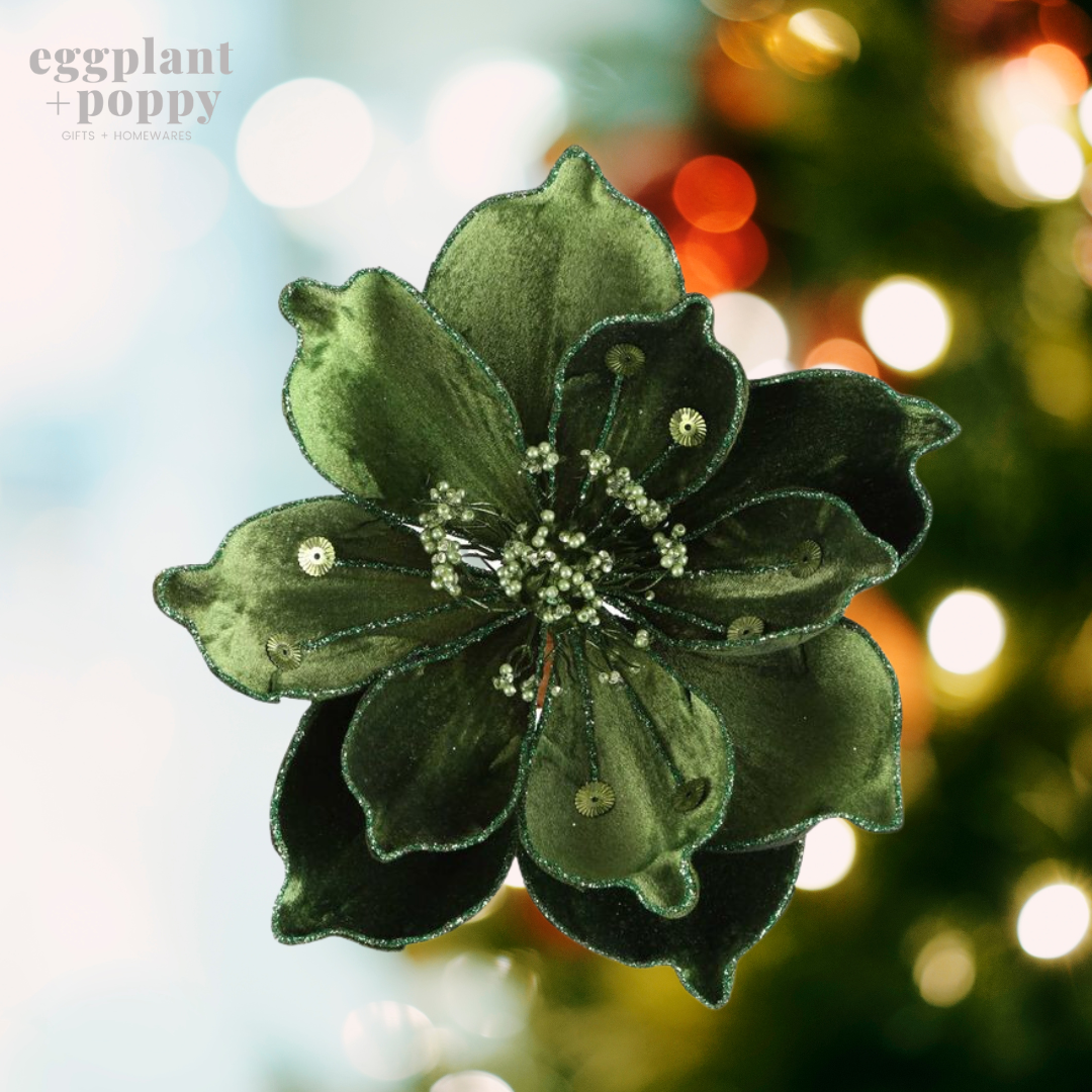 Clip On Decoration - Magnolia Green