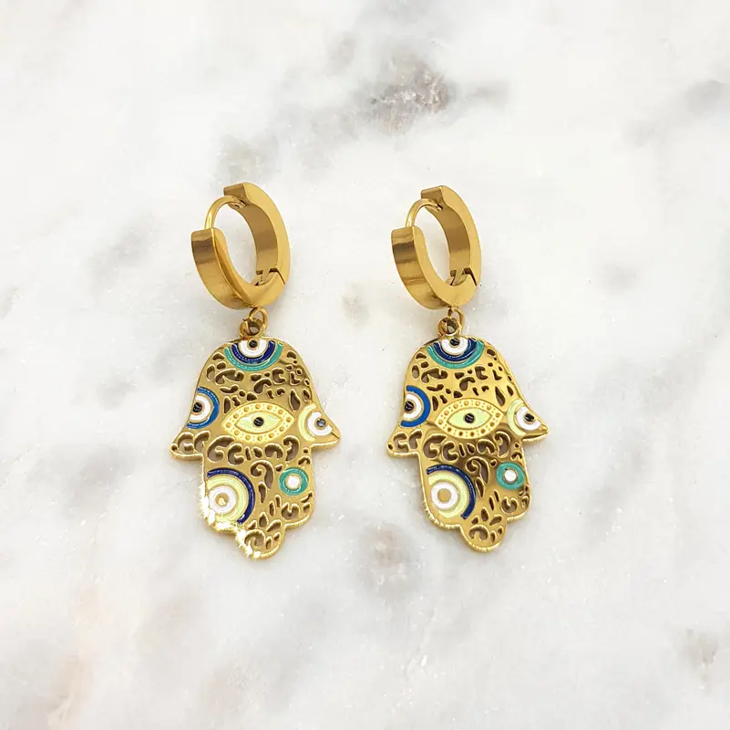 Mati Hamsa Earrings