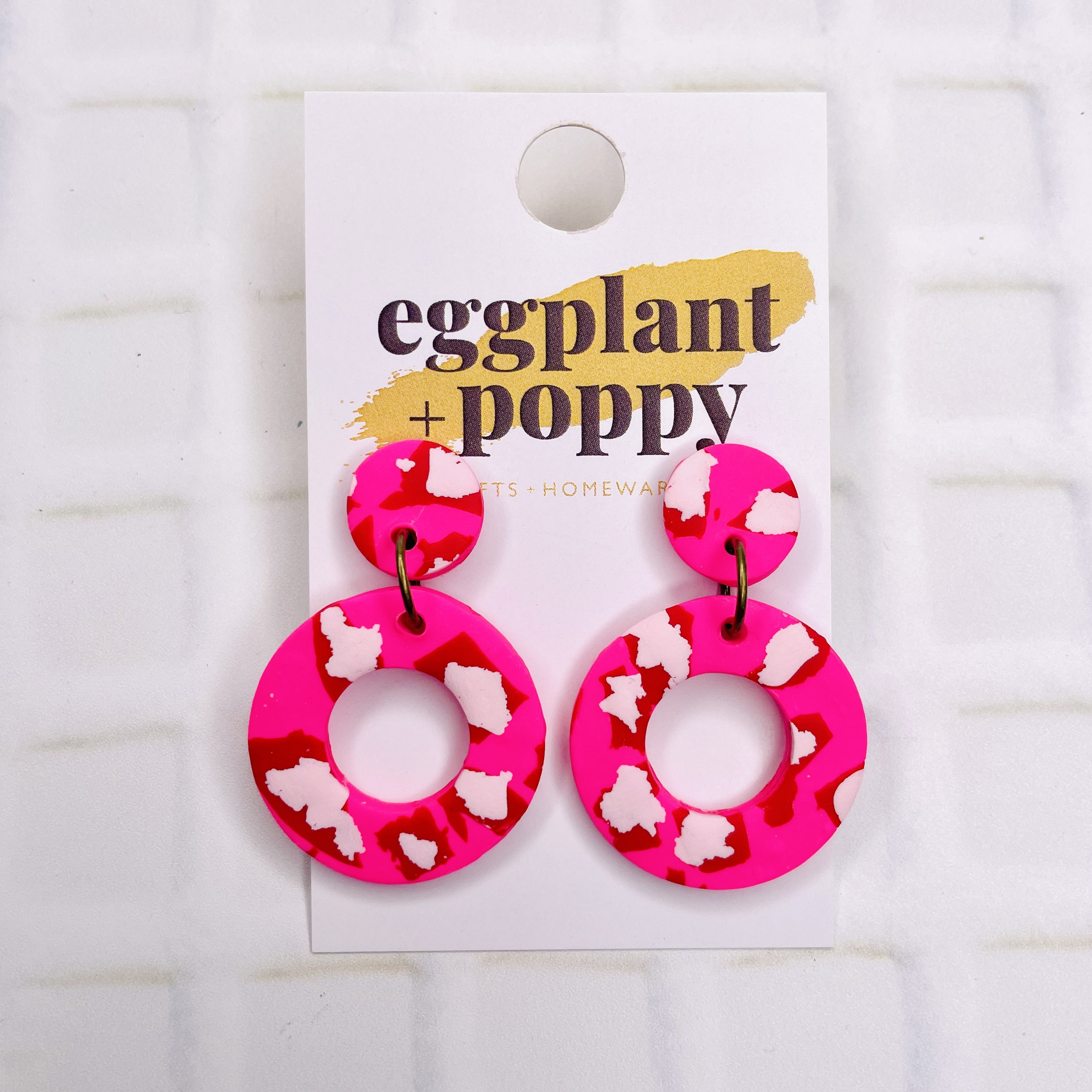 Pink Pop Art Earrings