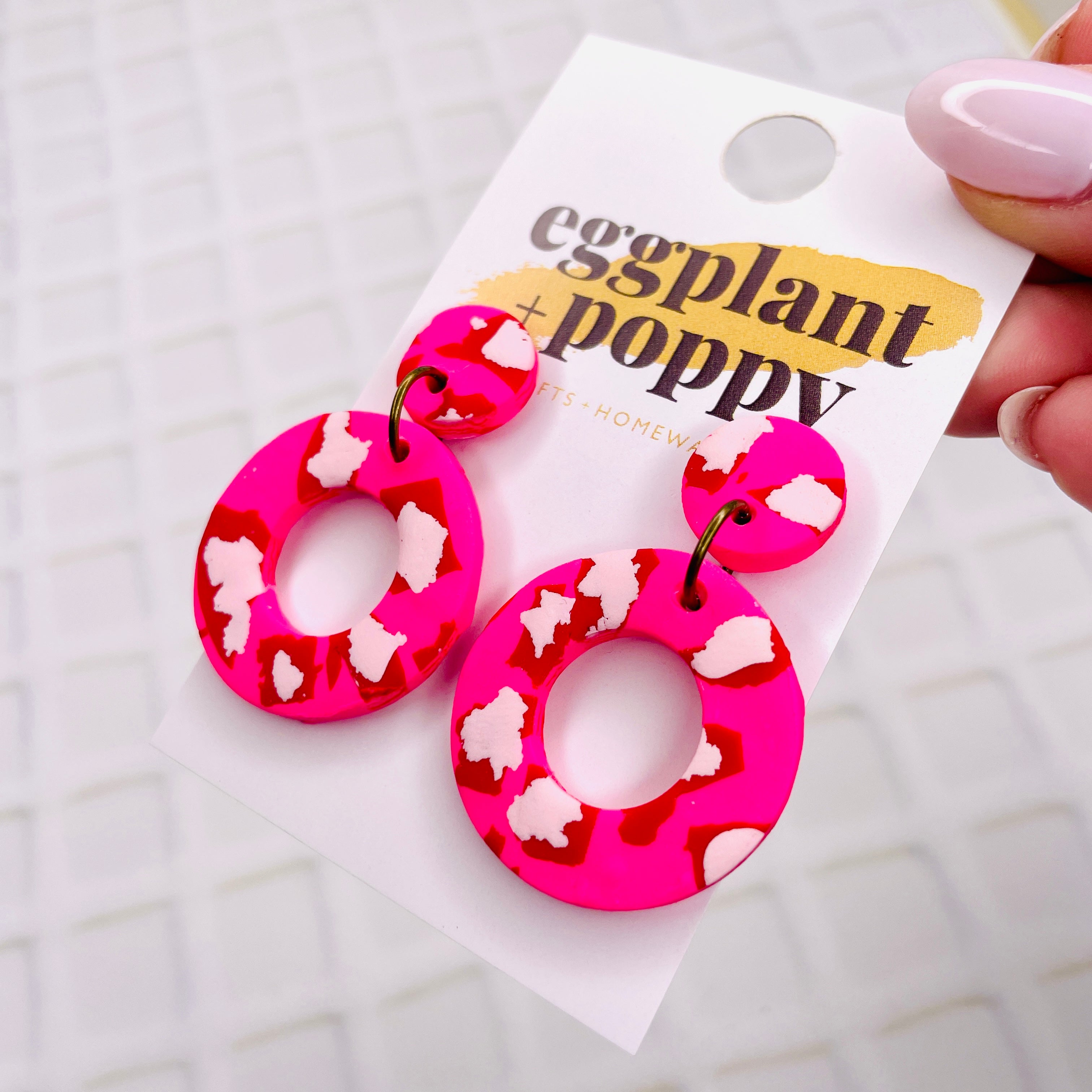 Pink Pop Art Earrings