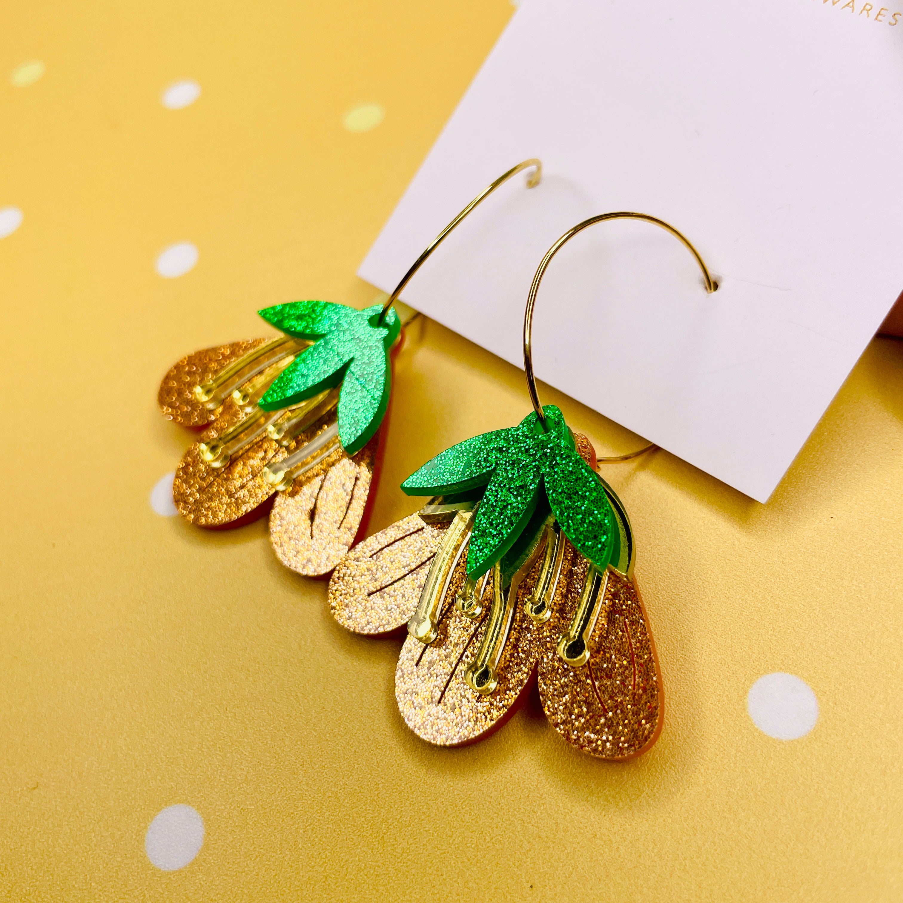 Glitter Flower Hoop Earrings