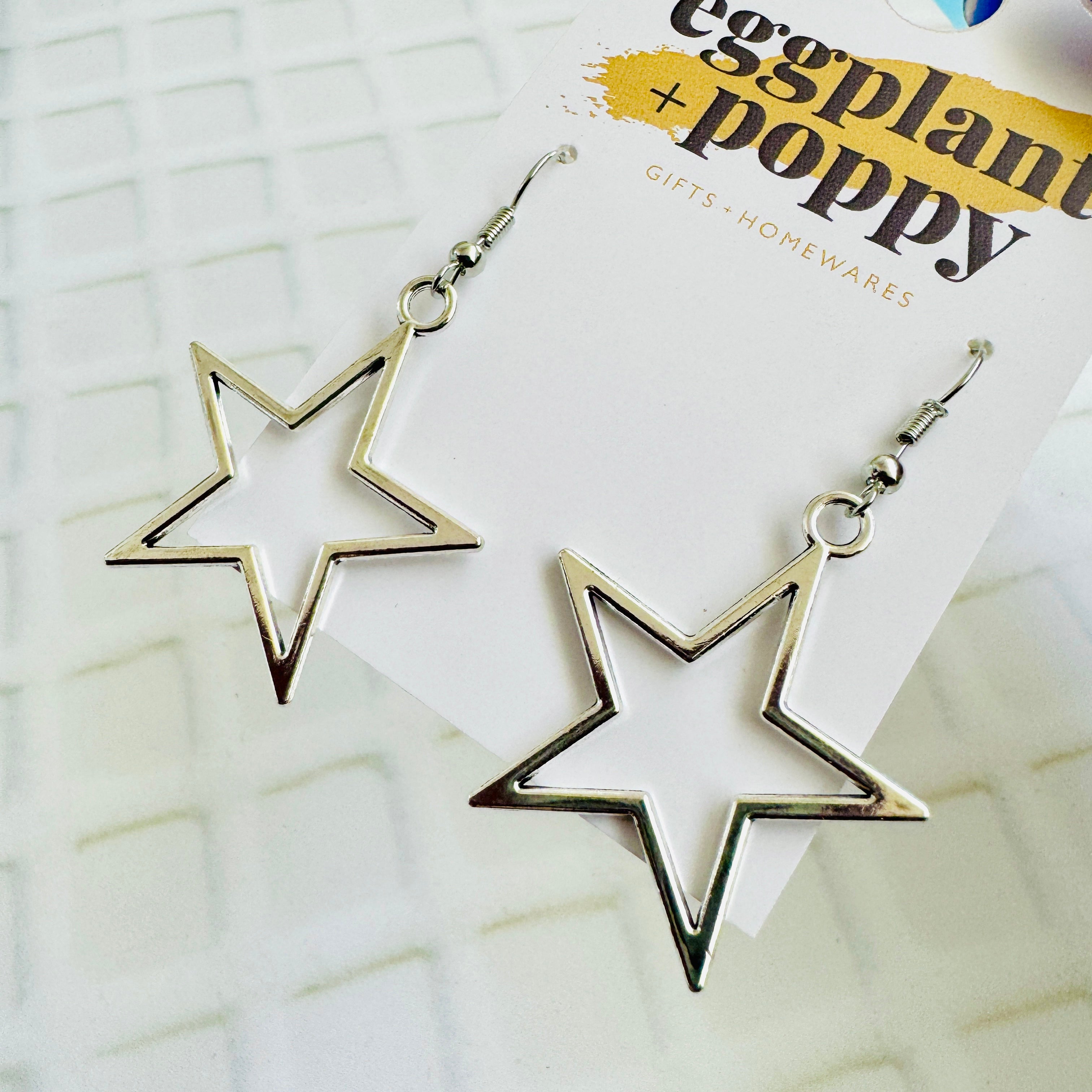 Fine Silver Star Earrings