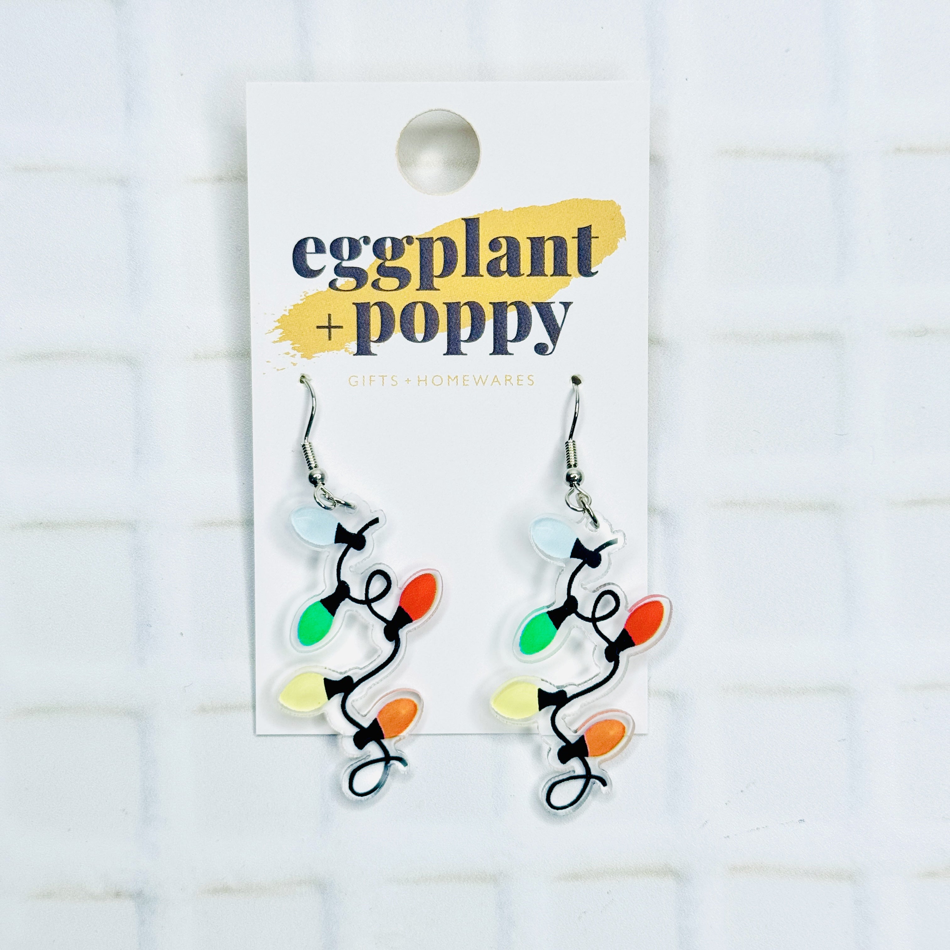 Squiggle Christmas Light Earrings