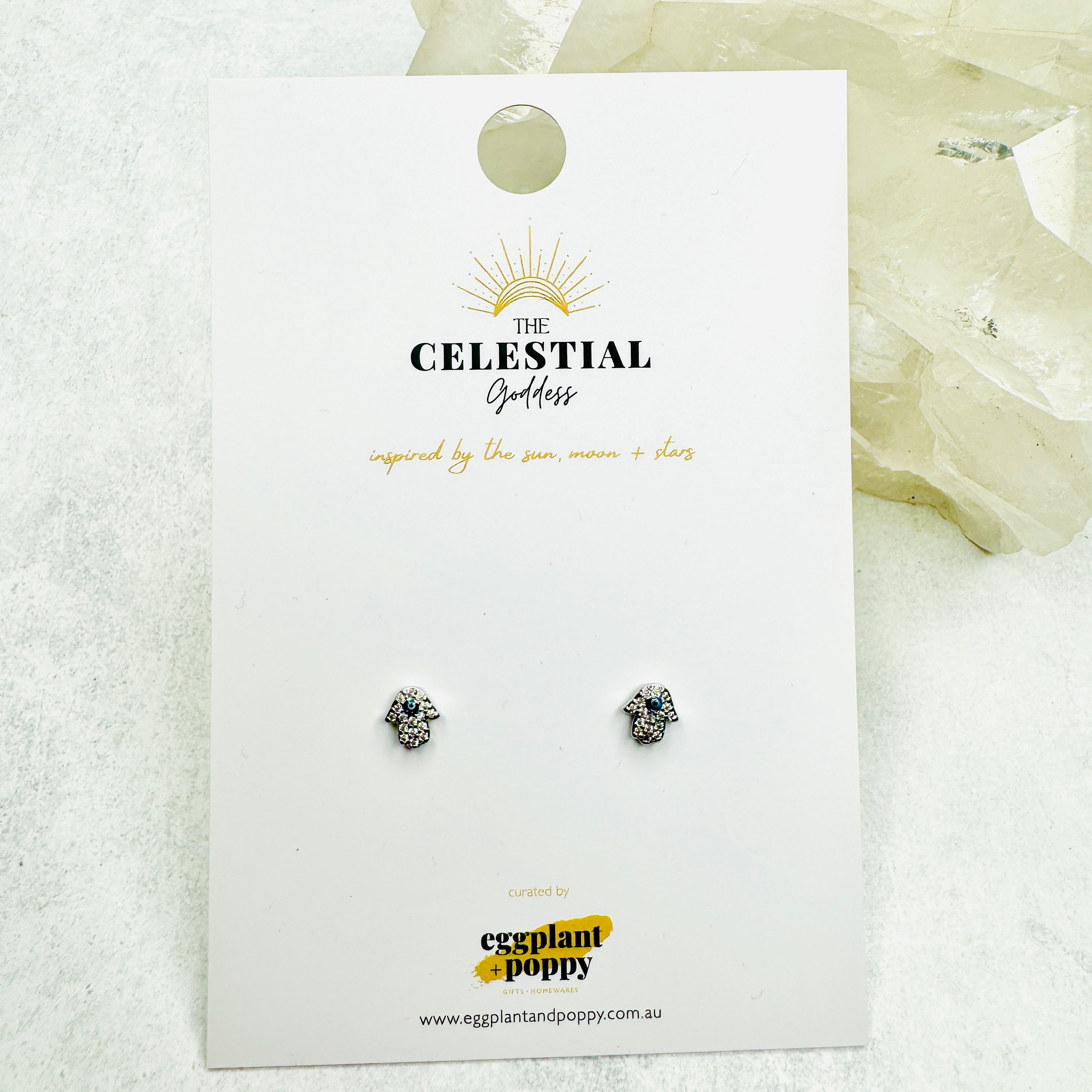 Hamsa Mati Eye Studs