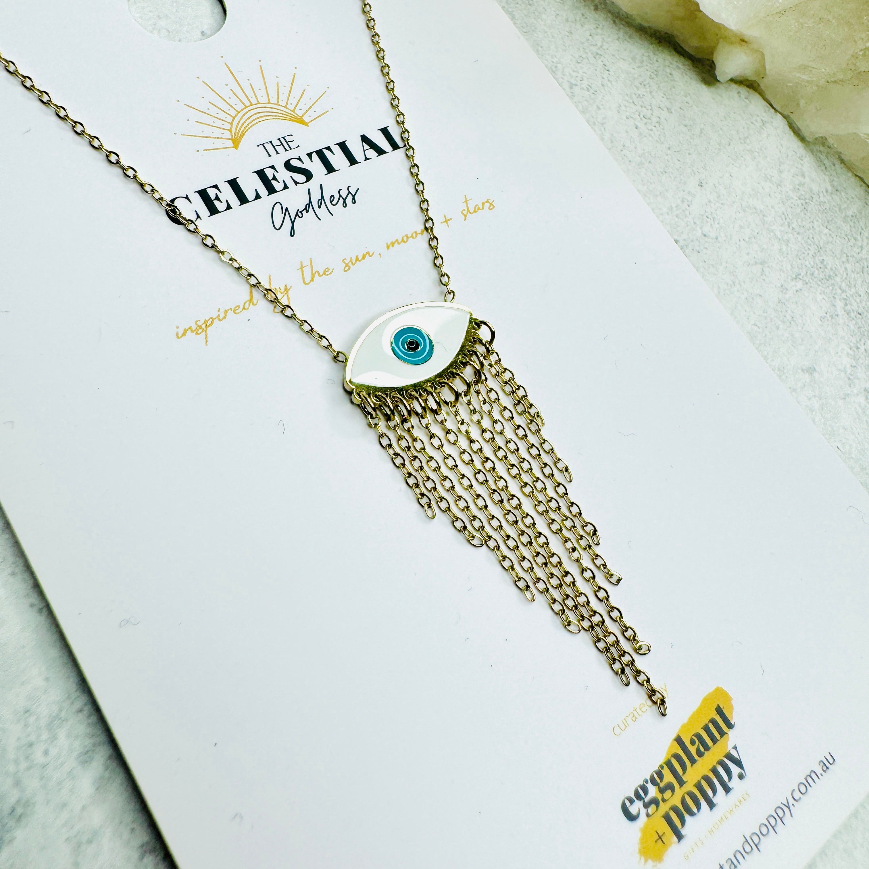 Evil Eye Drop Chain Necklace