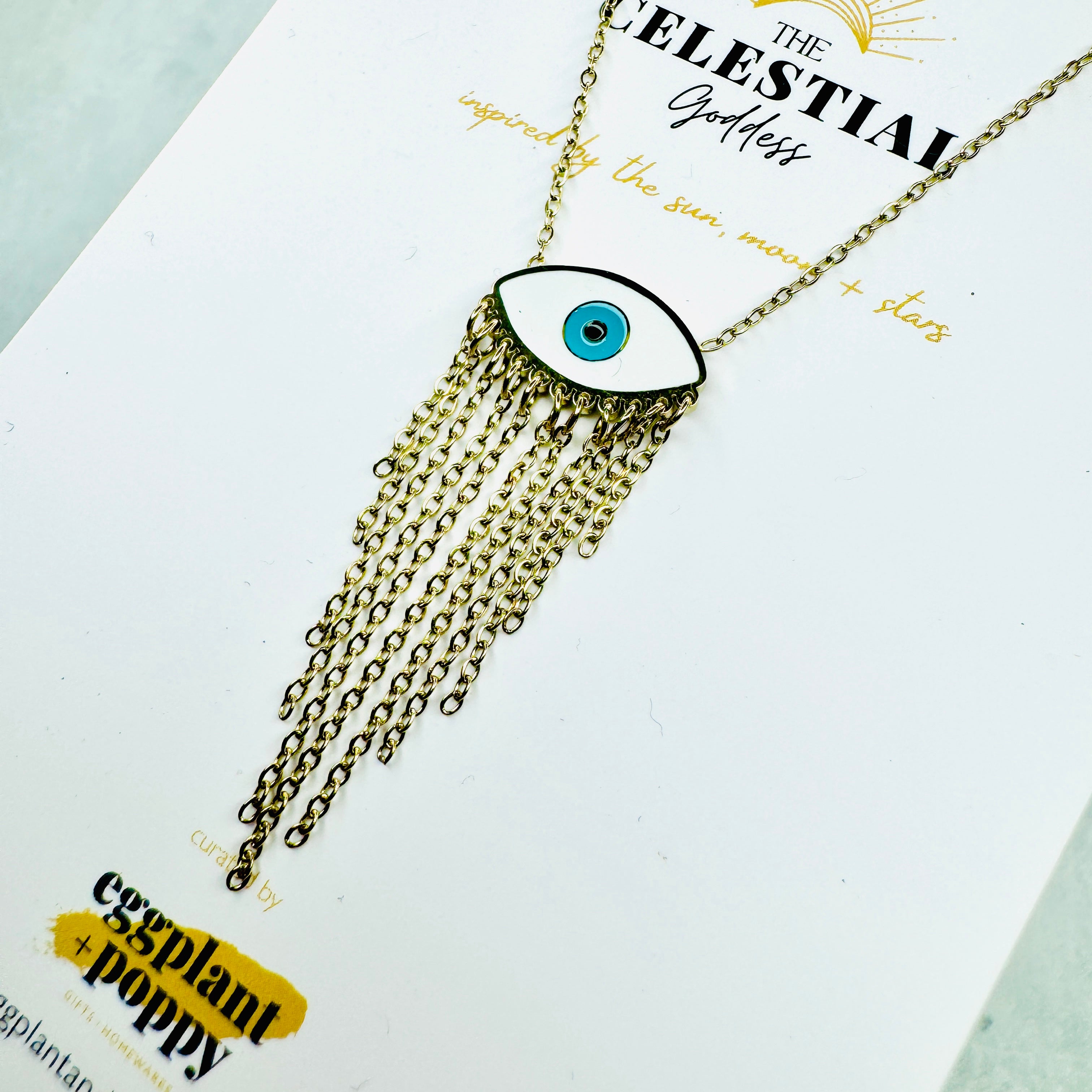 Evil Eye Drop Chain Necklace