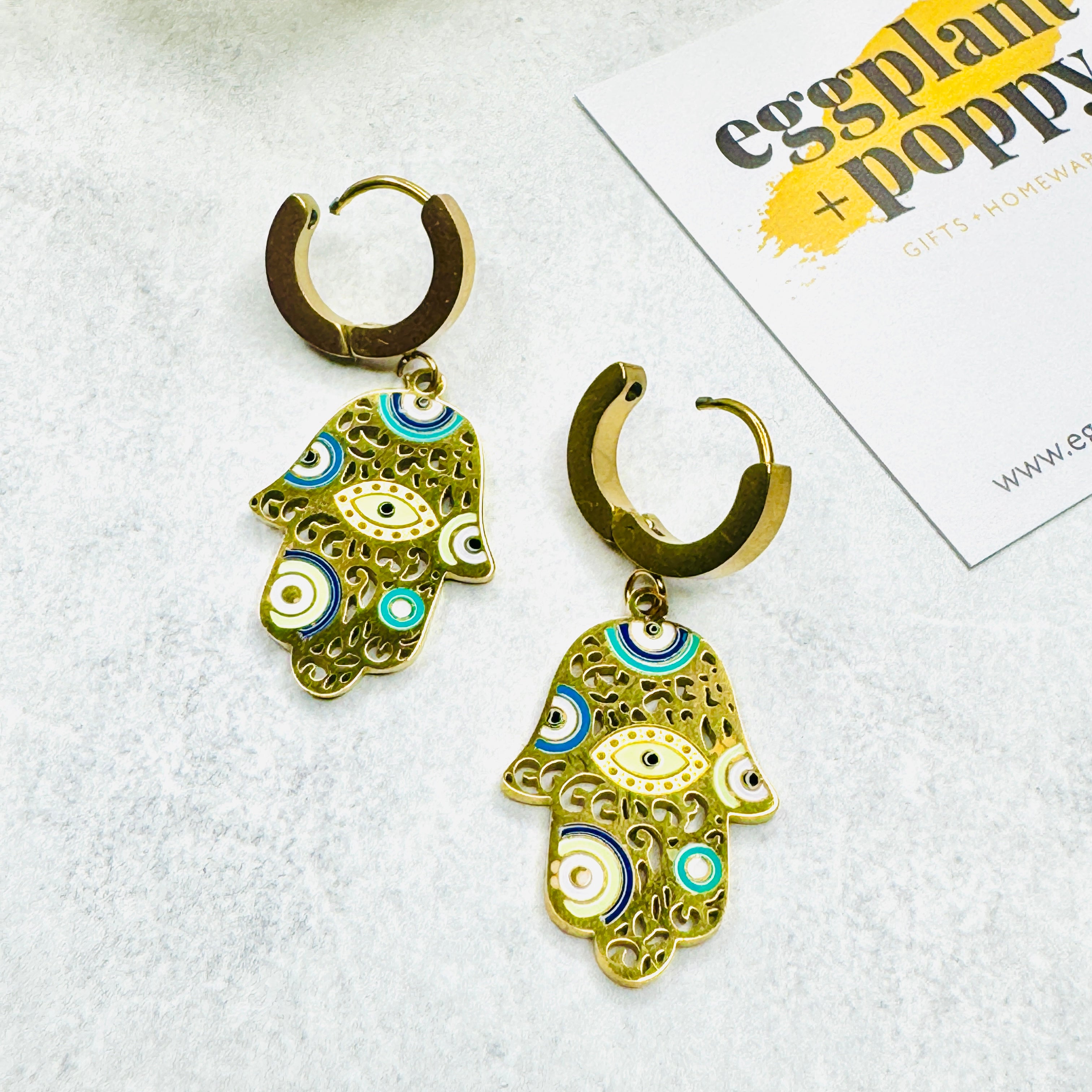 Mati Hamsa Earrings