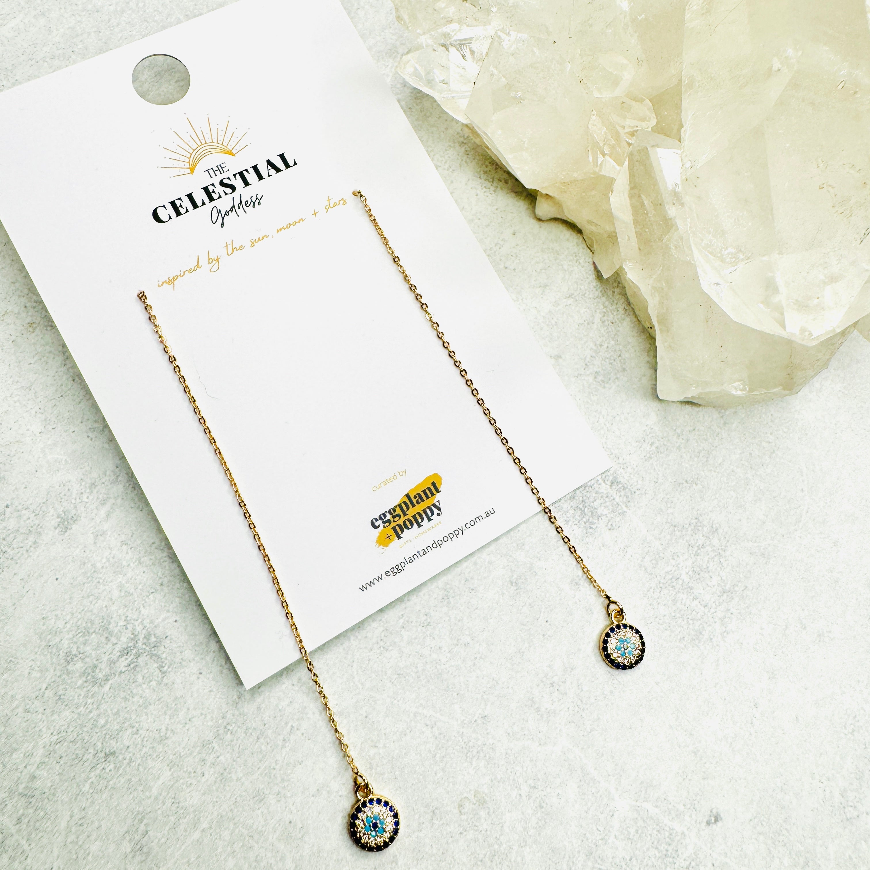 Gold Mati Chain Earrings