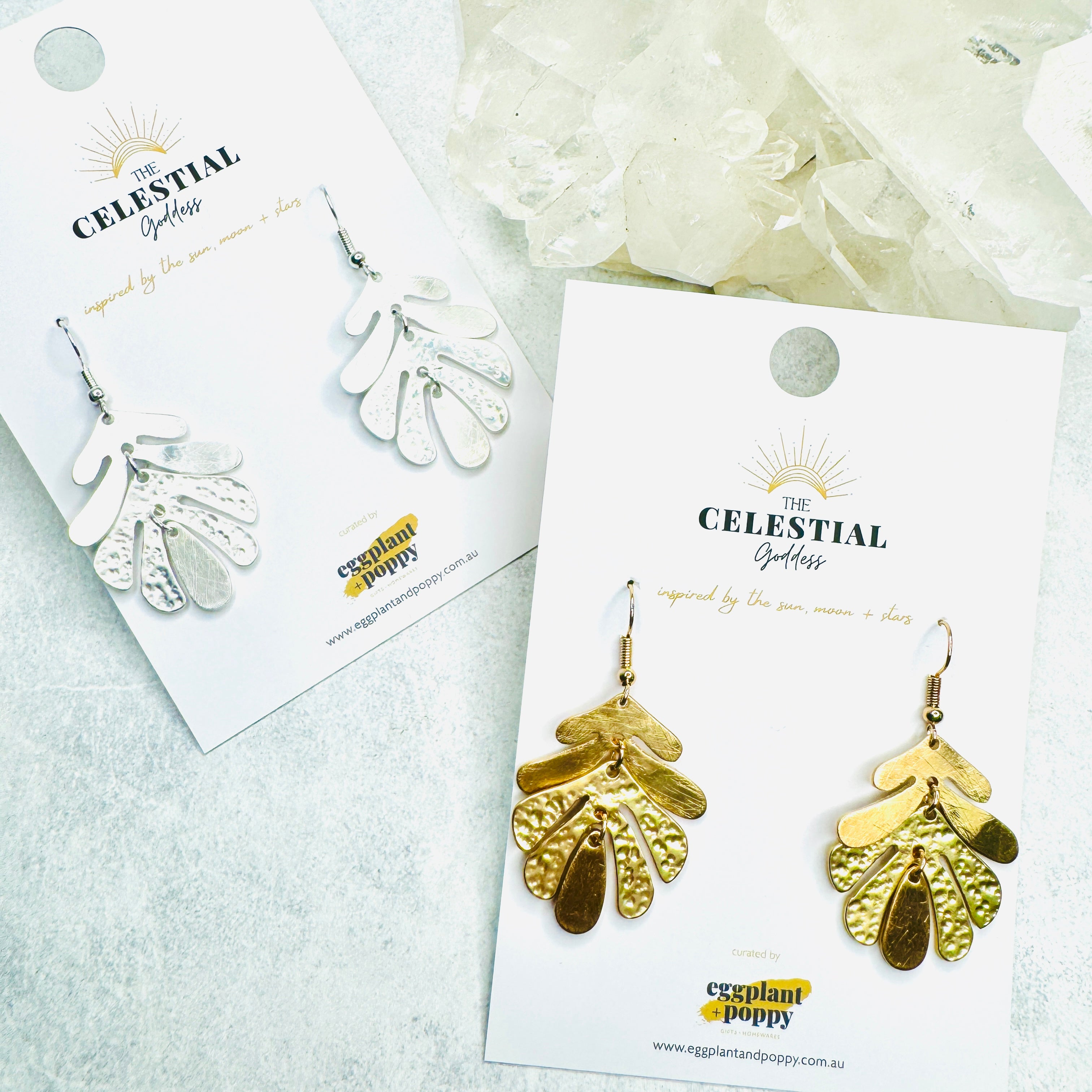 Beaten Leaf Earrings