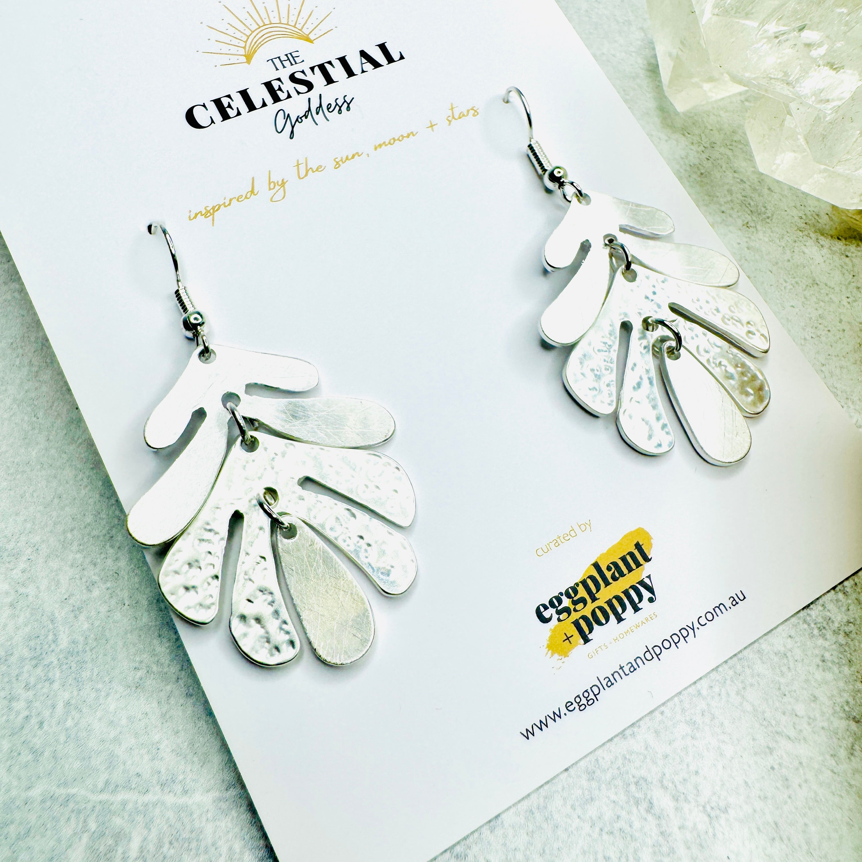 Beaten Leaf Earrings