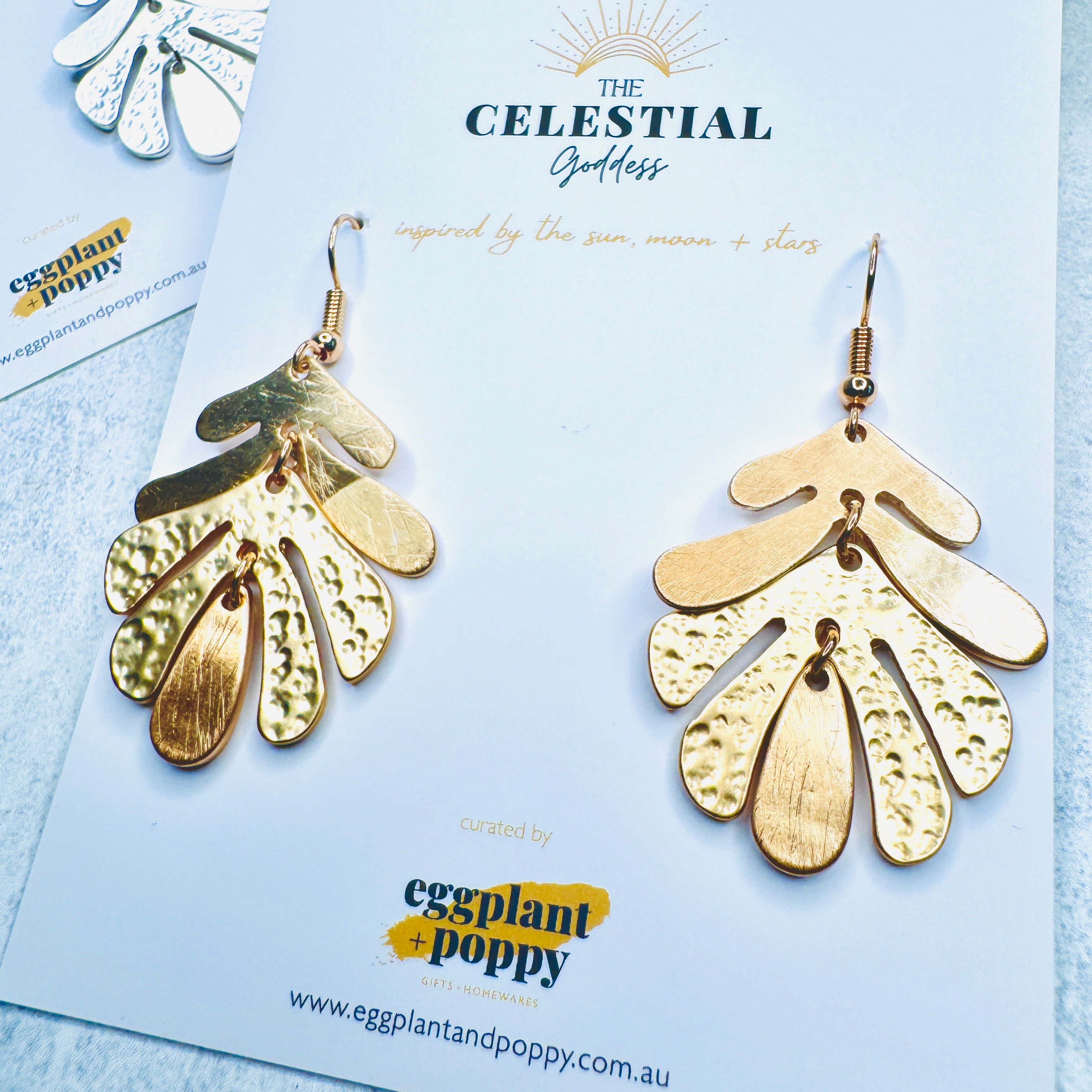 Beaten Leaf Earrings