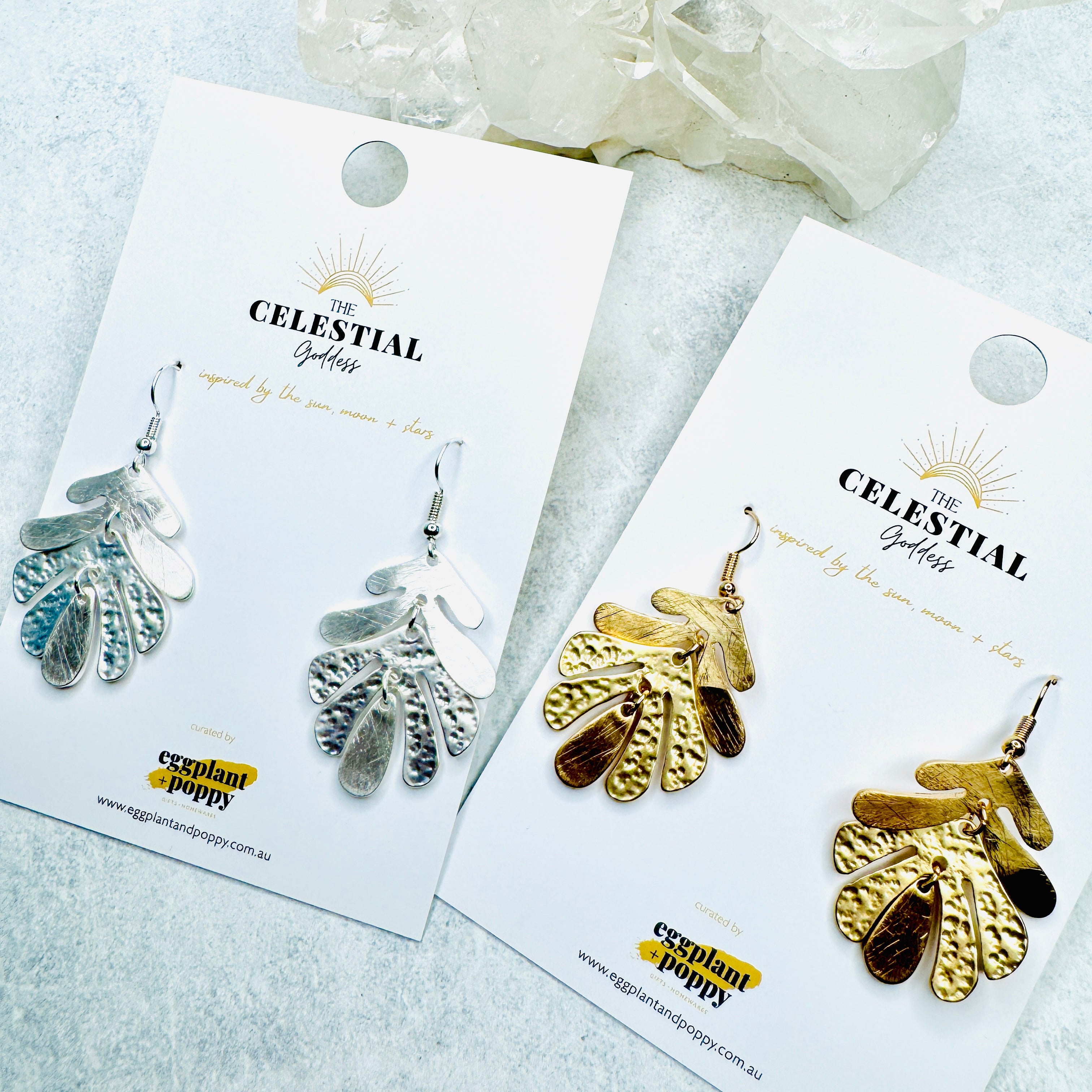 Beaten Leaf Earrings