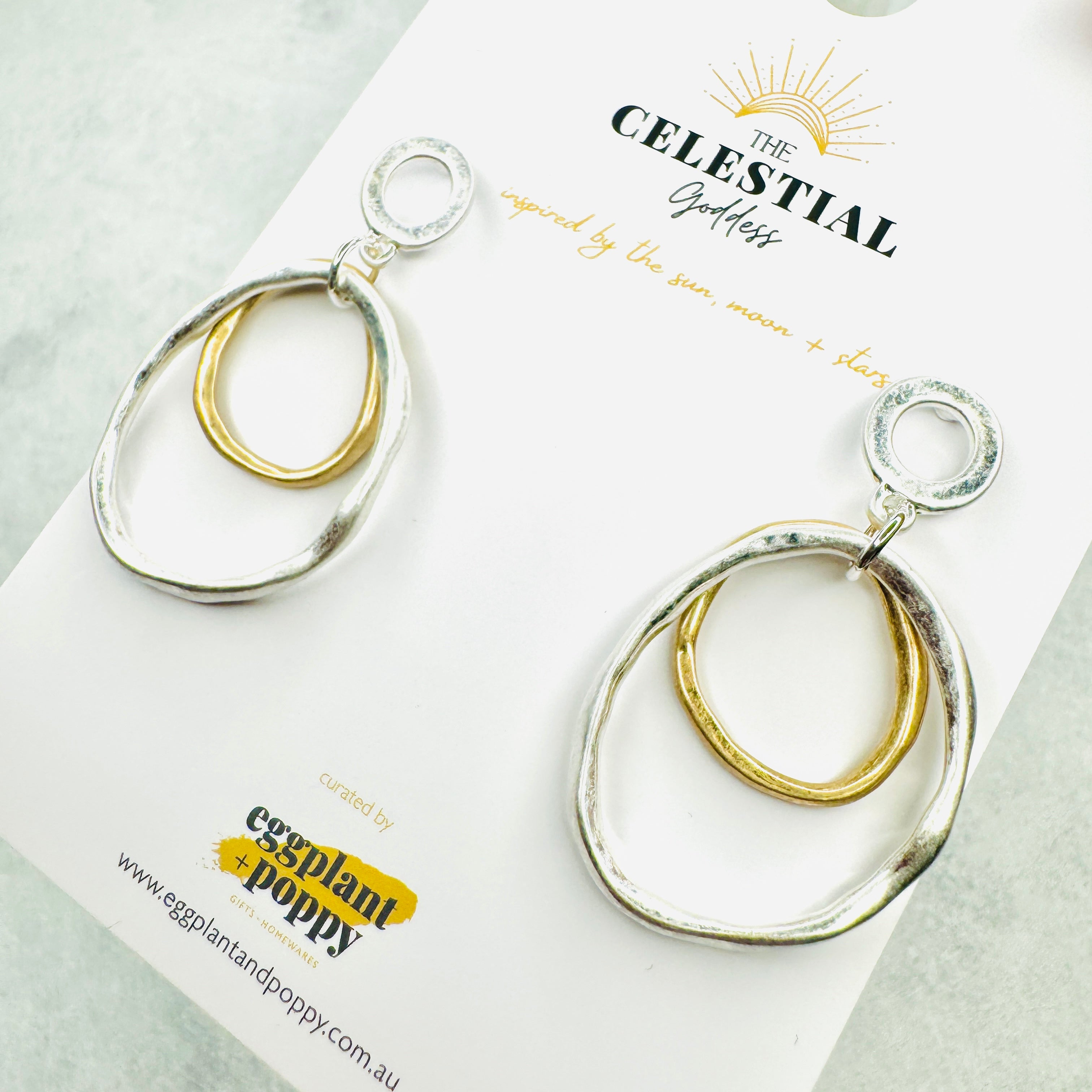 Dual Tone Ring Earrings