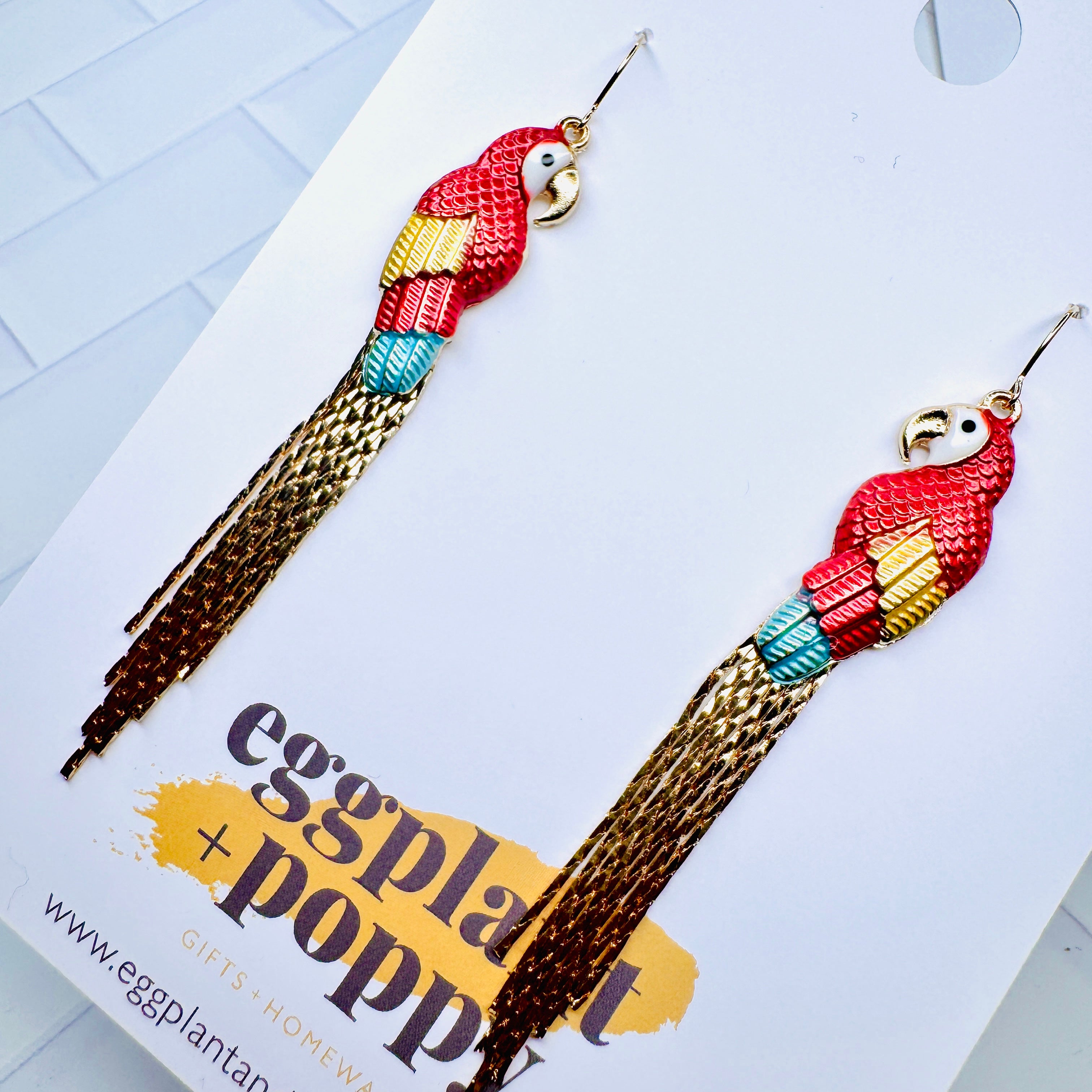 Parrot Chain Earrings