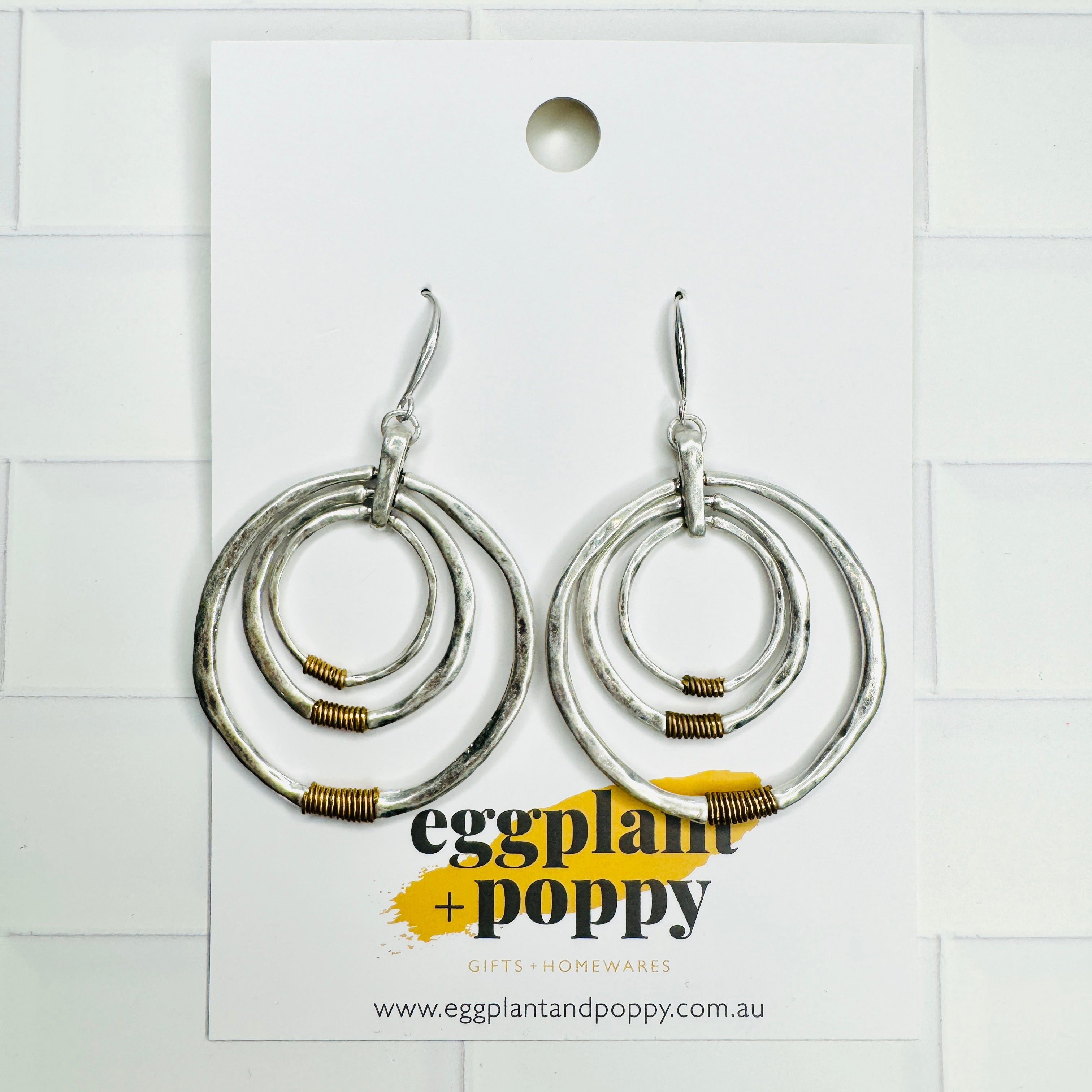 Layered Hoop Drop Earrings