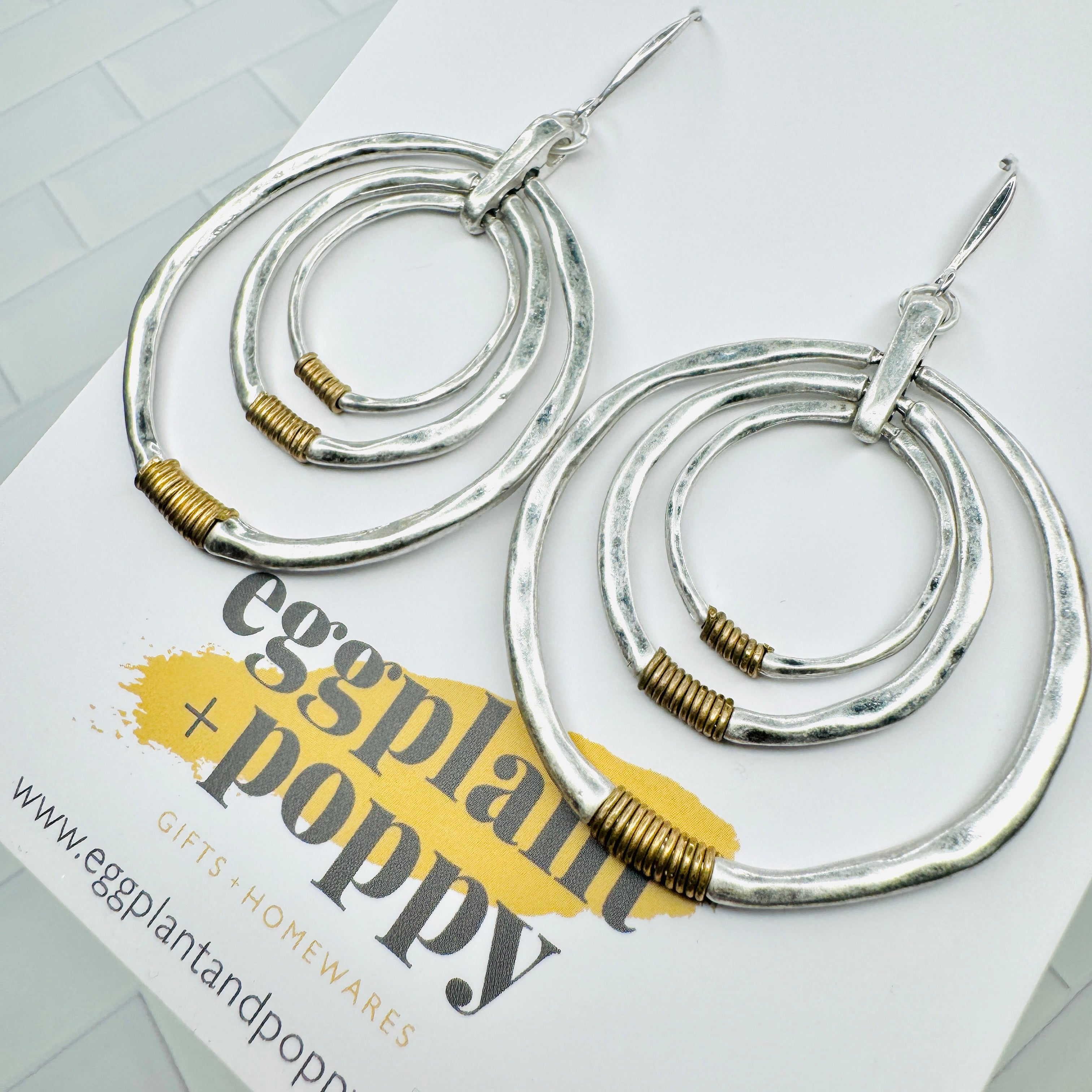 Layered Hoop Drop Earrings