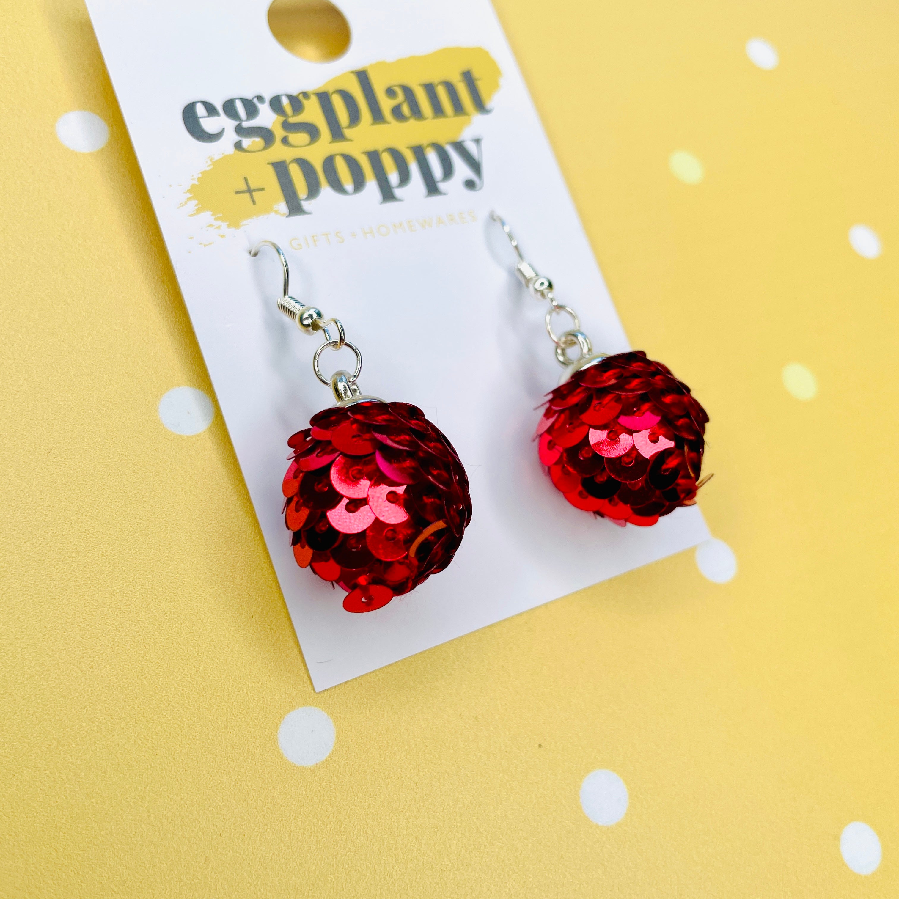 Red Sequin Earrings