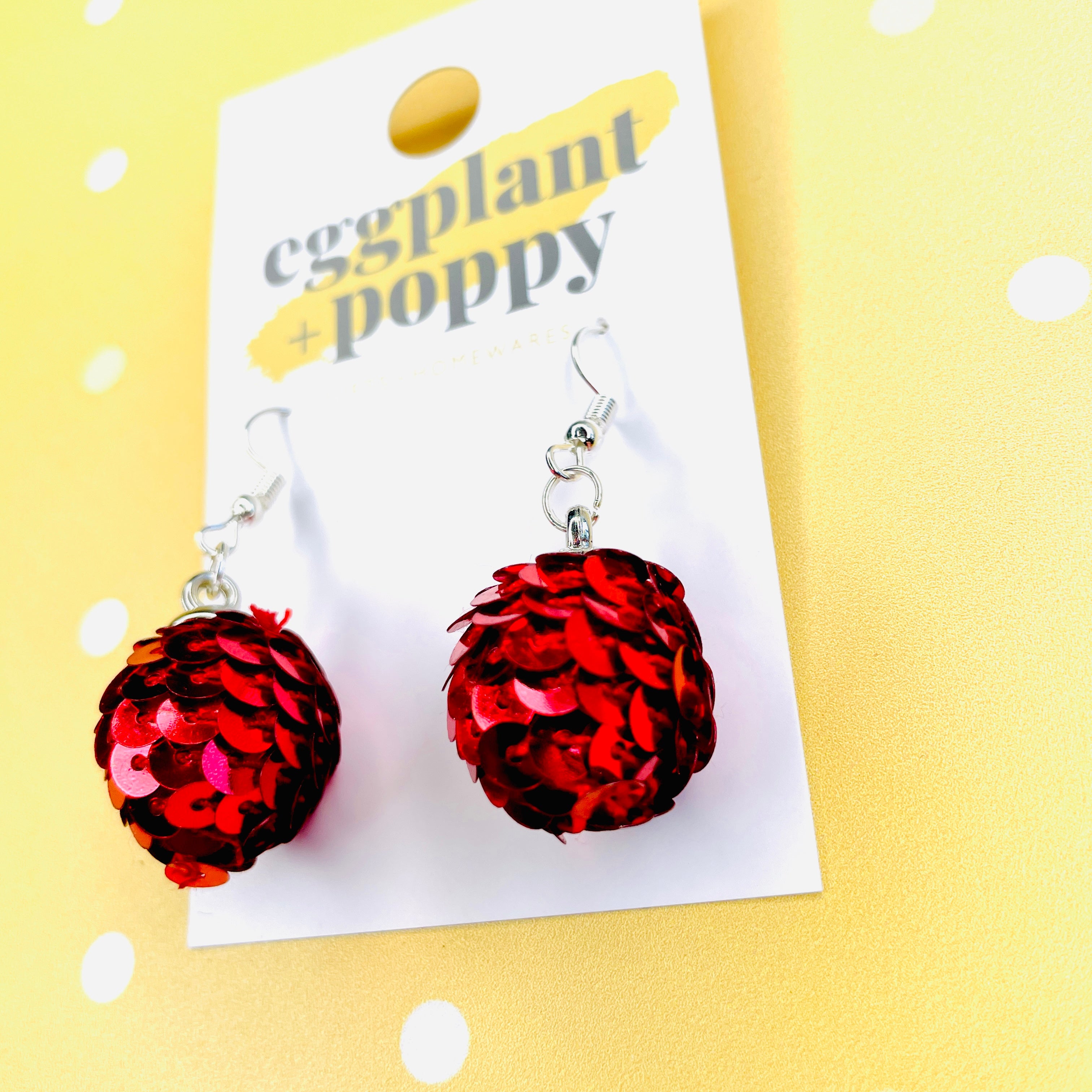 Red Sequin Earrings