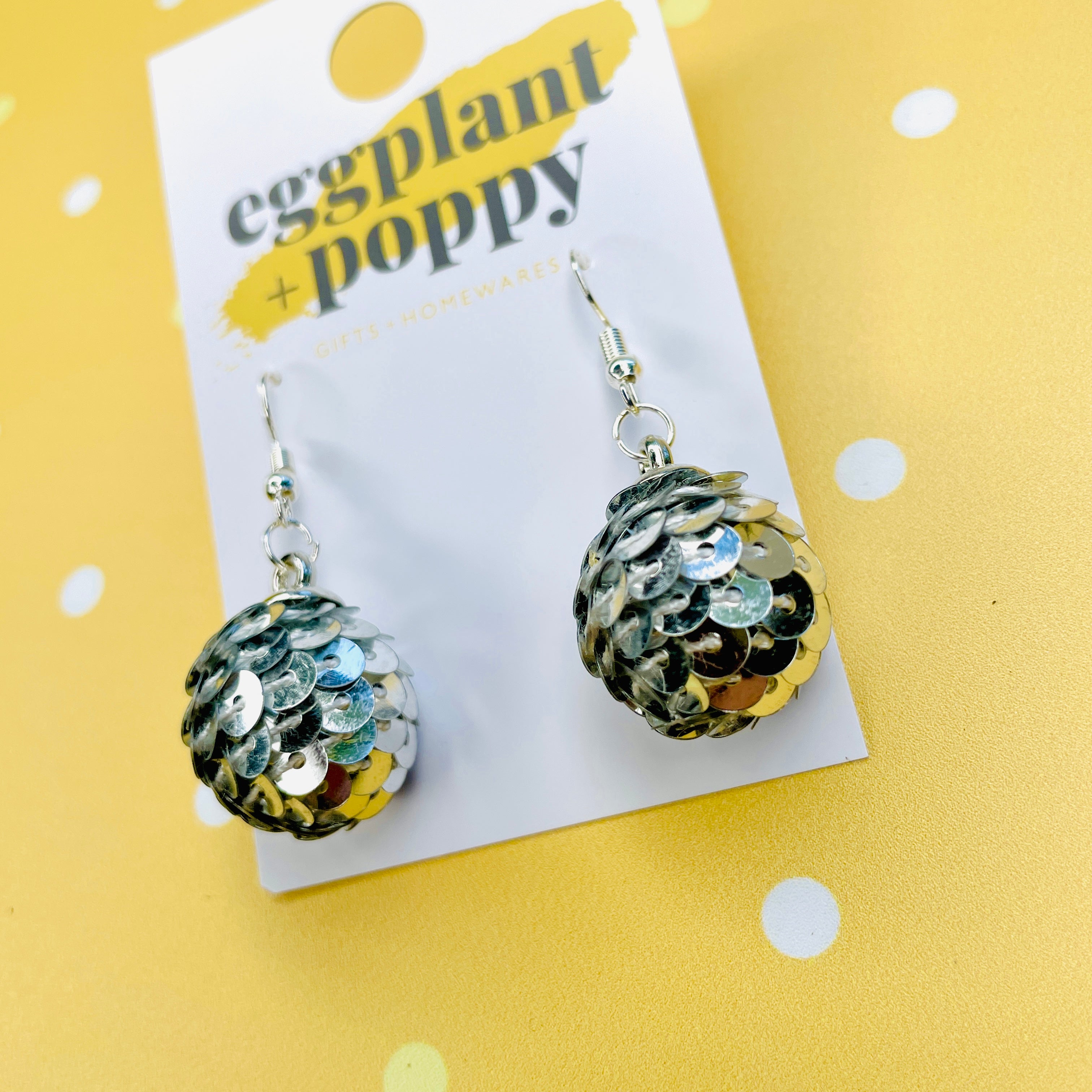 Silver Sequin Earrings