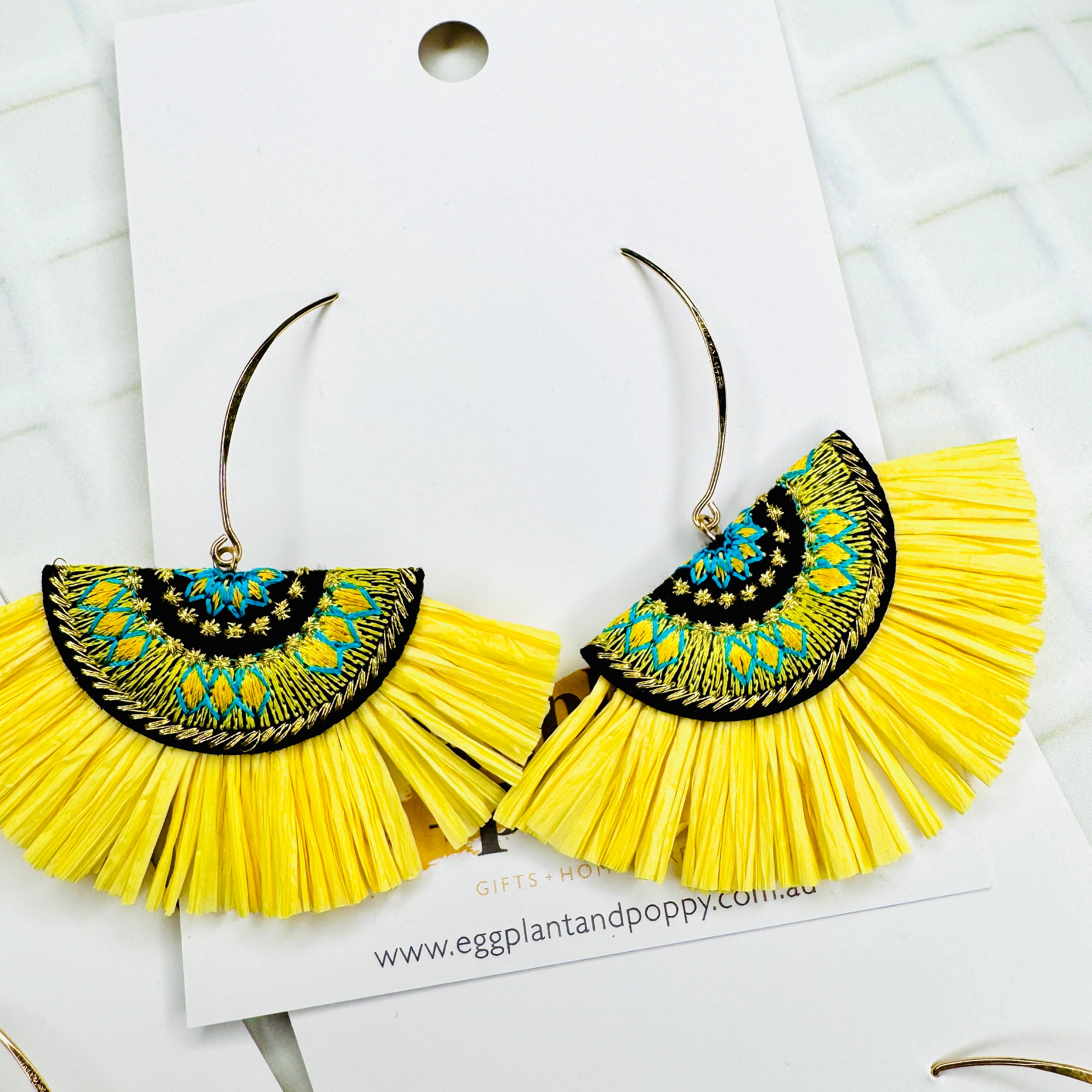 Large Boho Fan Earrings