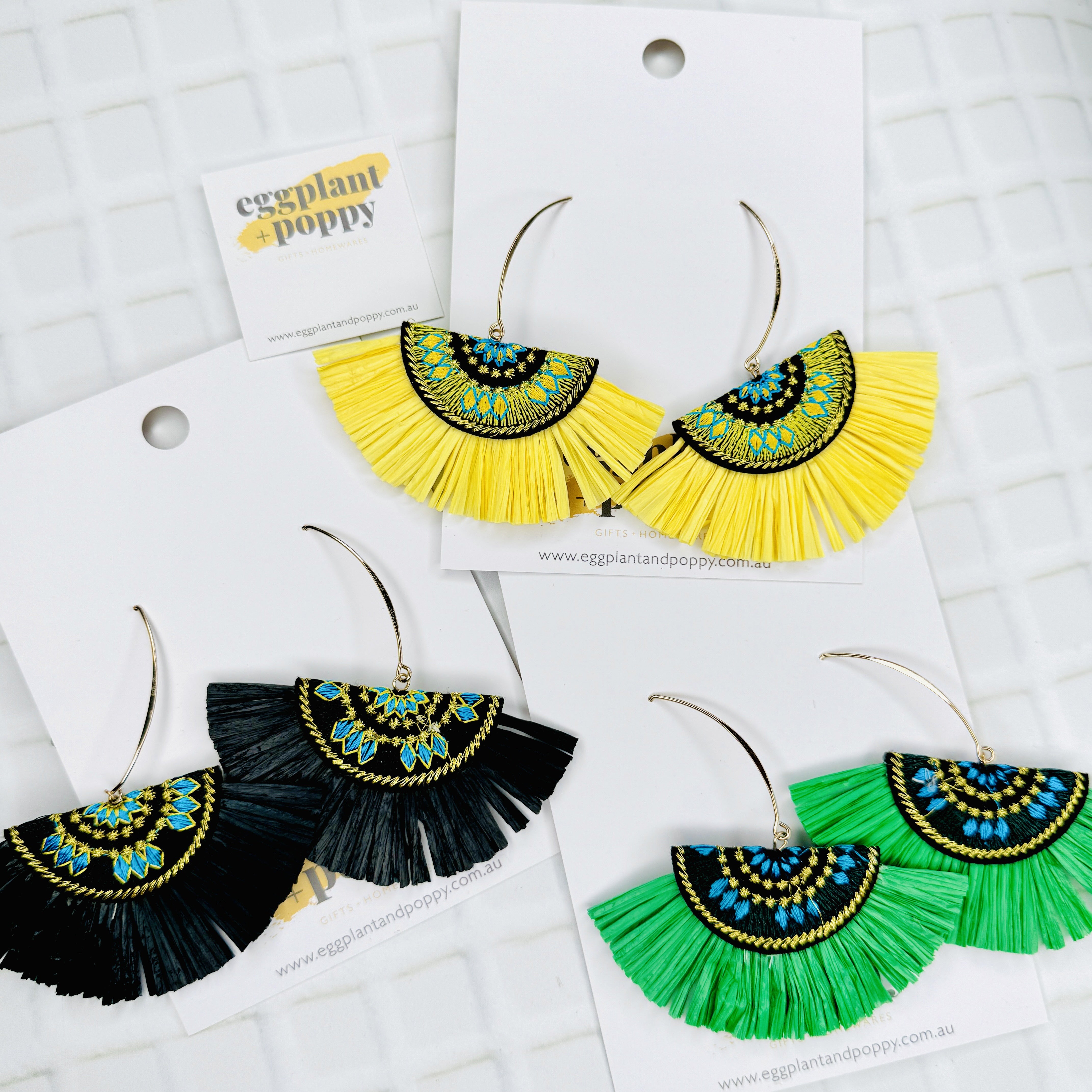 Large Boho Fan Earrings