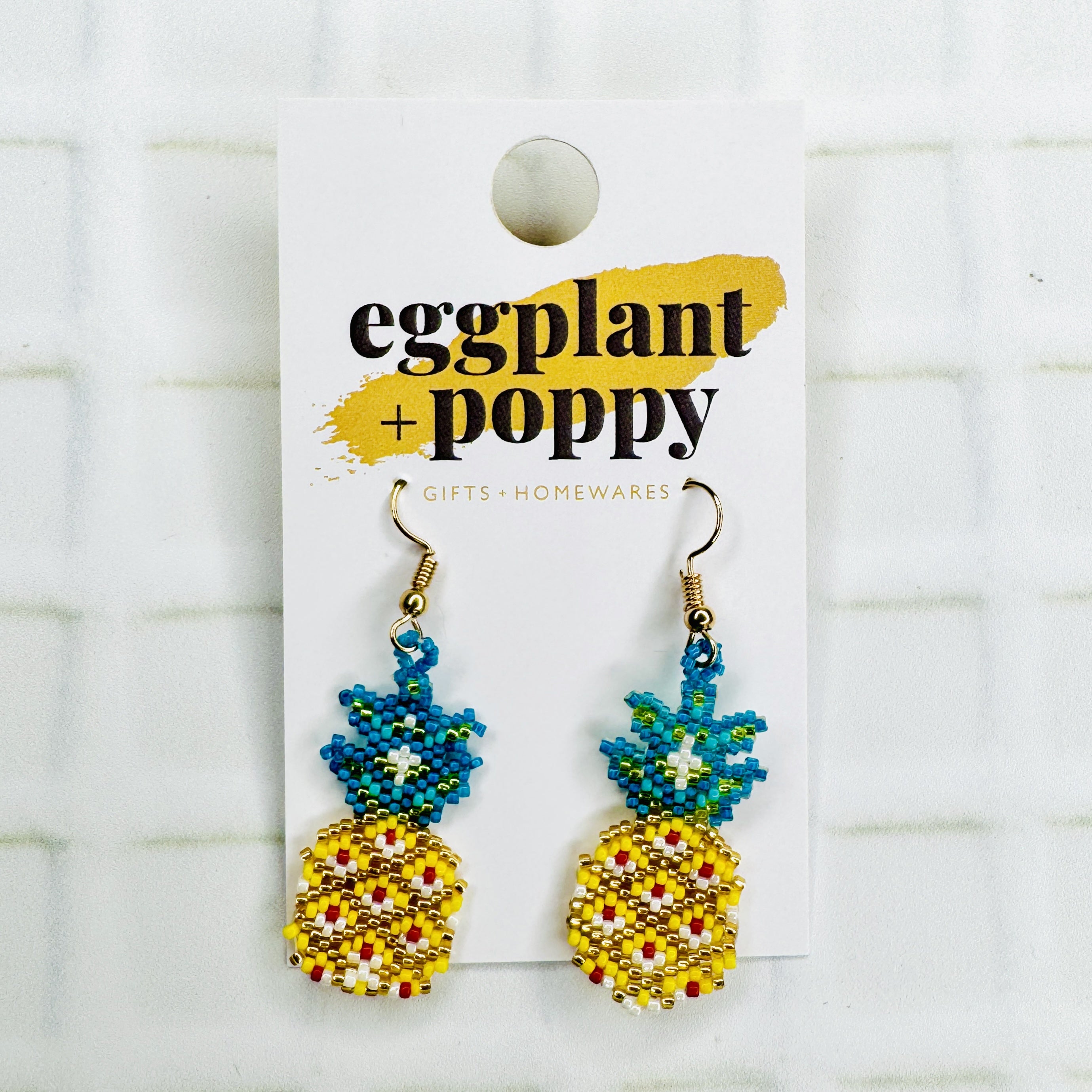 Beaded Pineapple Earrings