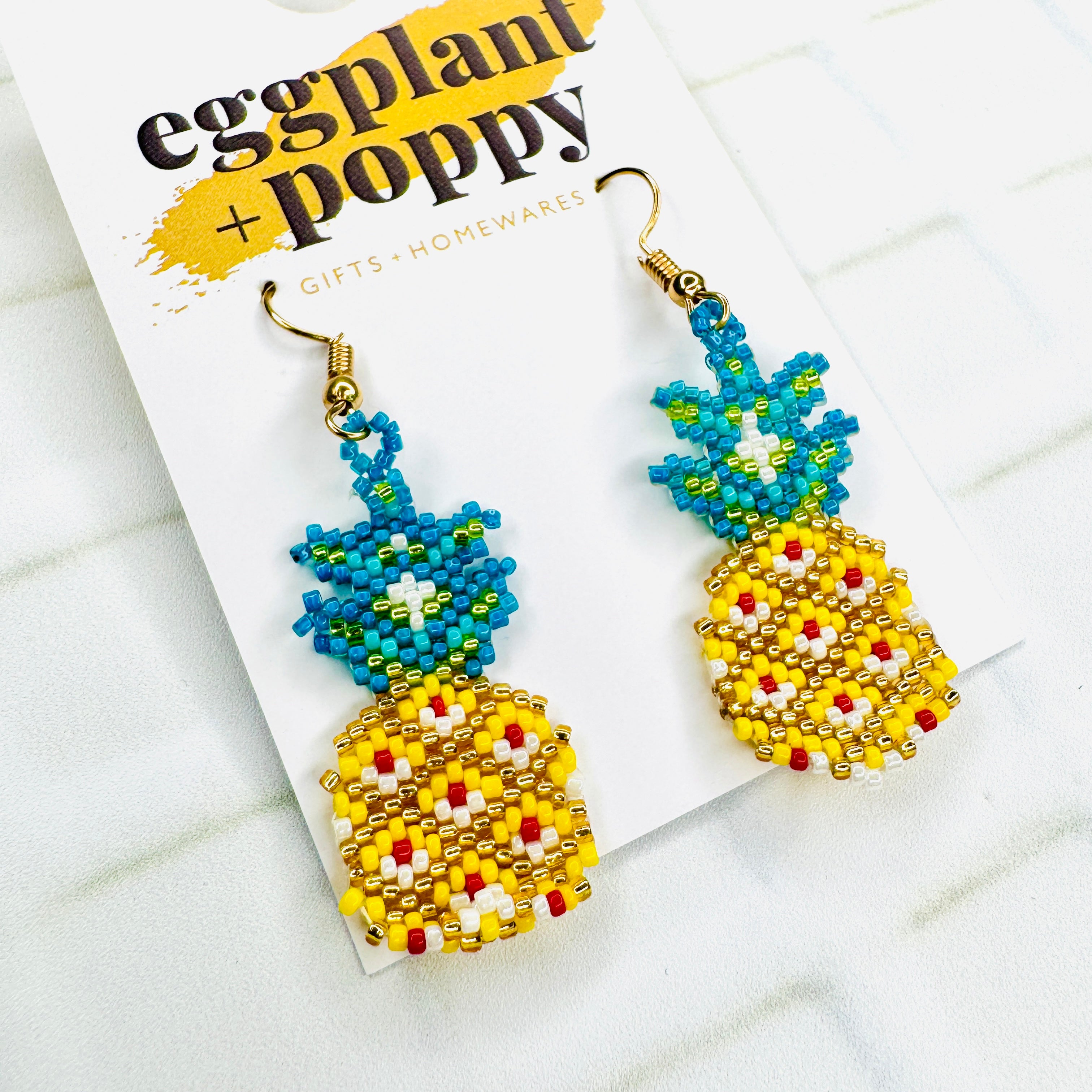 Beaded Pineapple Earrings