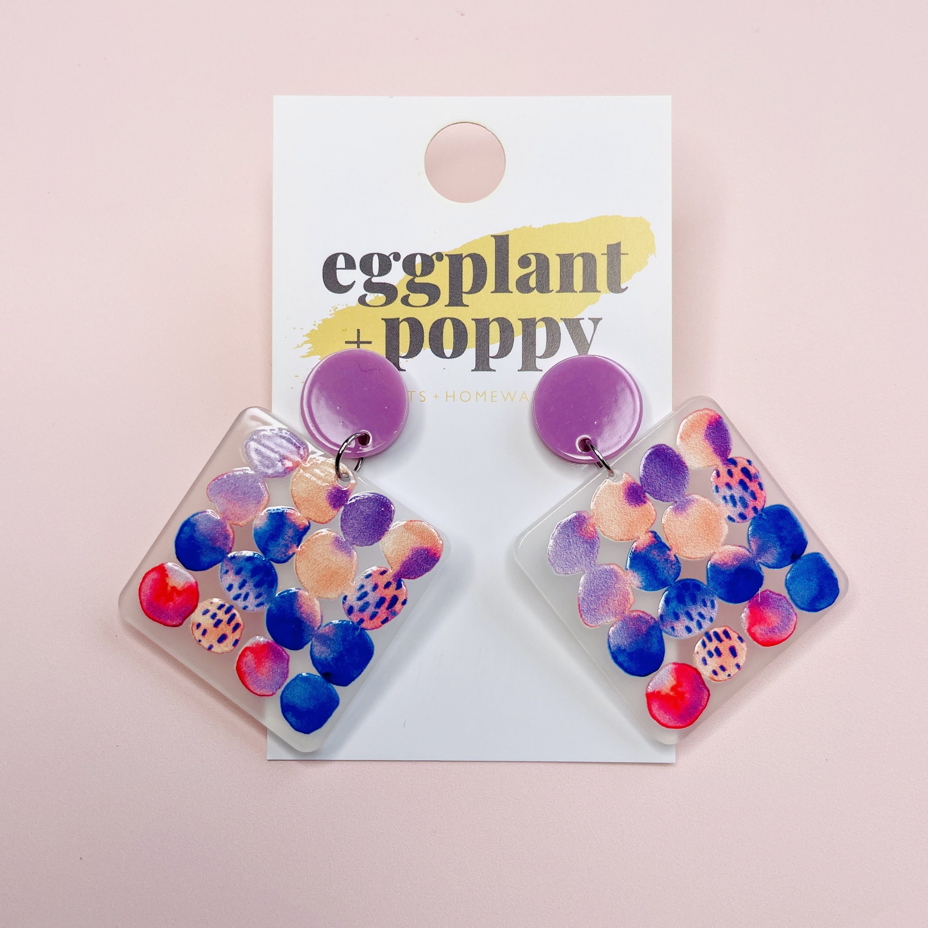 Pink & Blue Dotty Earrings