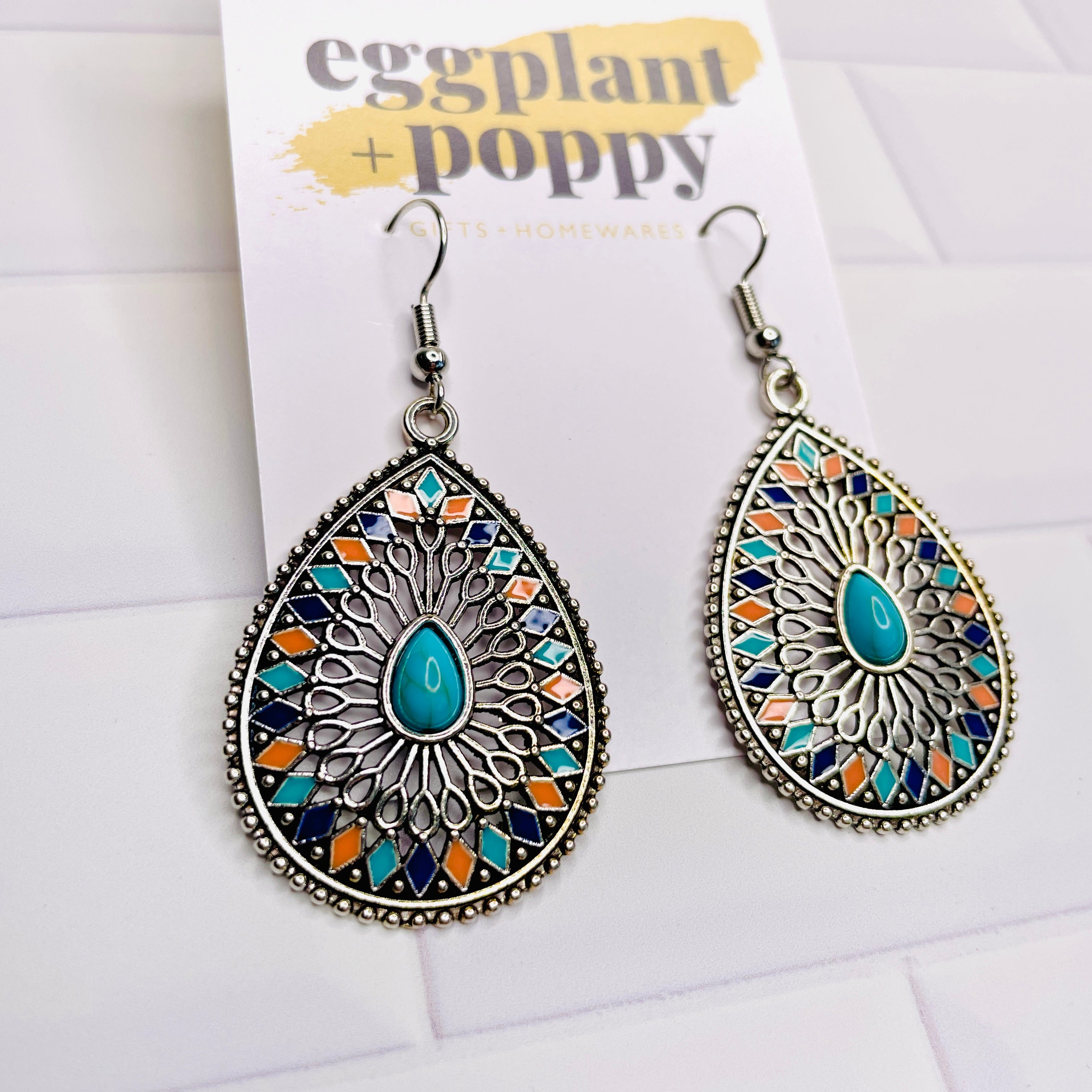 Tribal Tear Drop Earrings