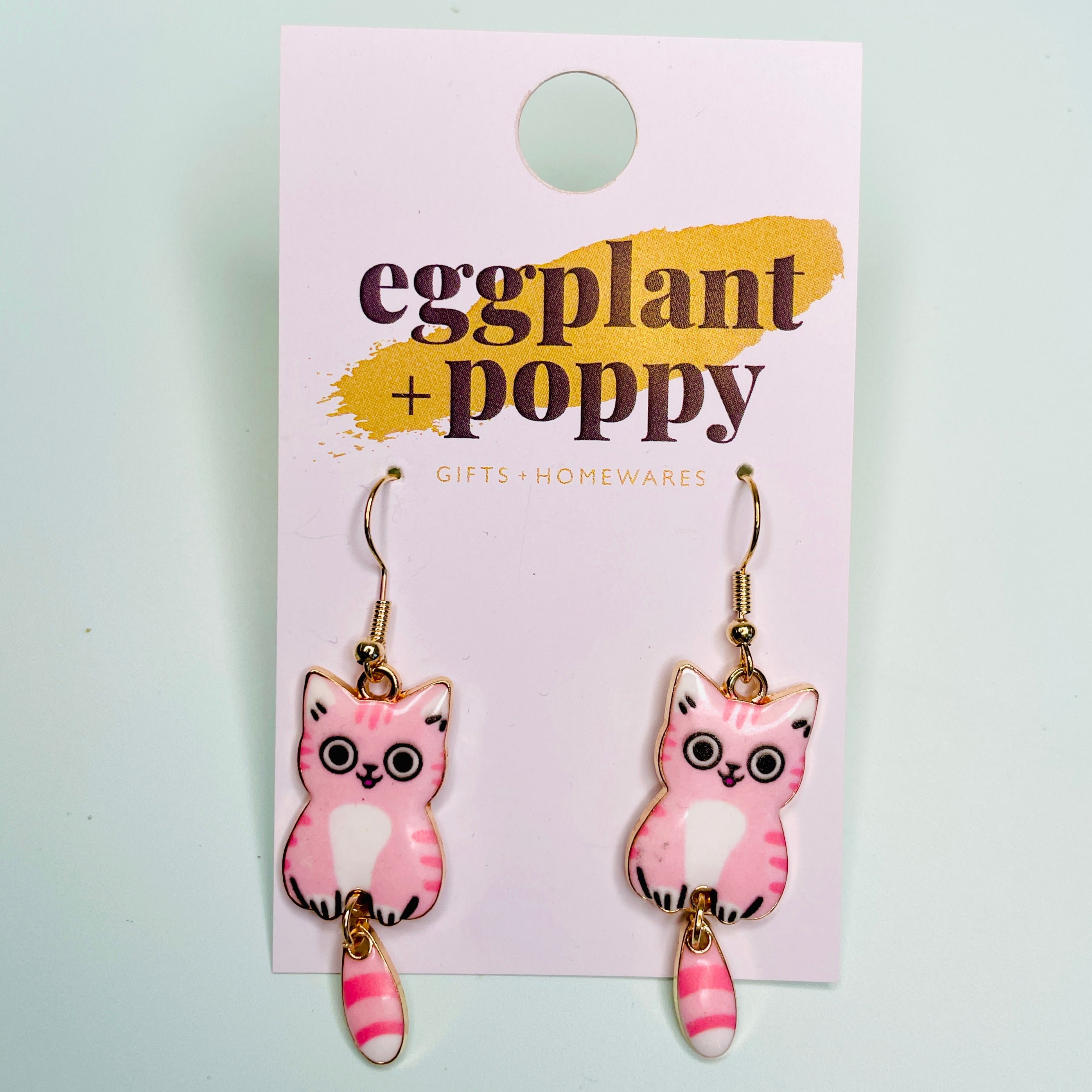 Dangle Tail Cat Earrings