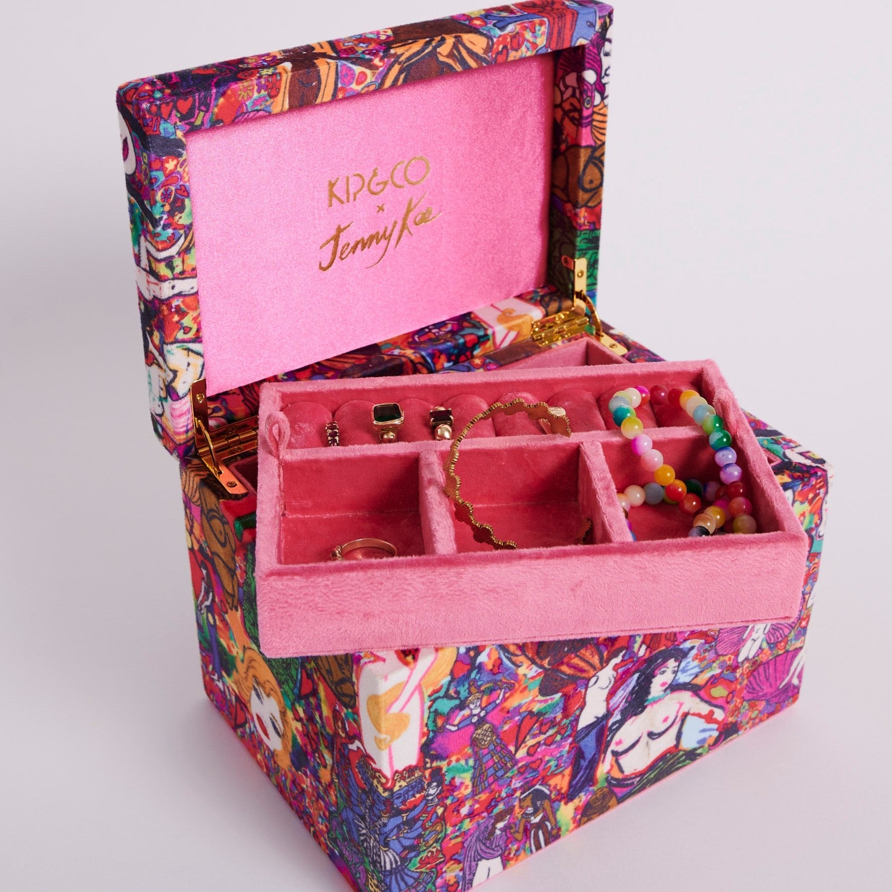 Jenny Kee Velvet Jewellery Box - Goddesses Large