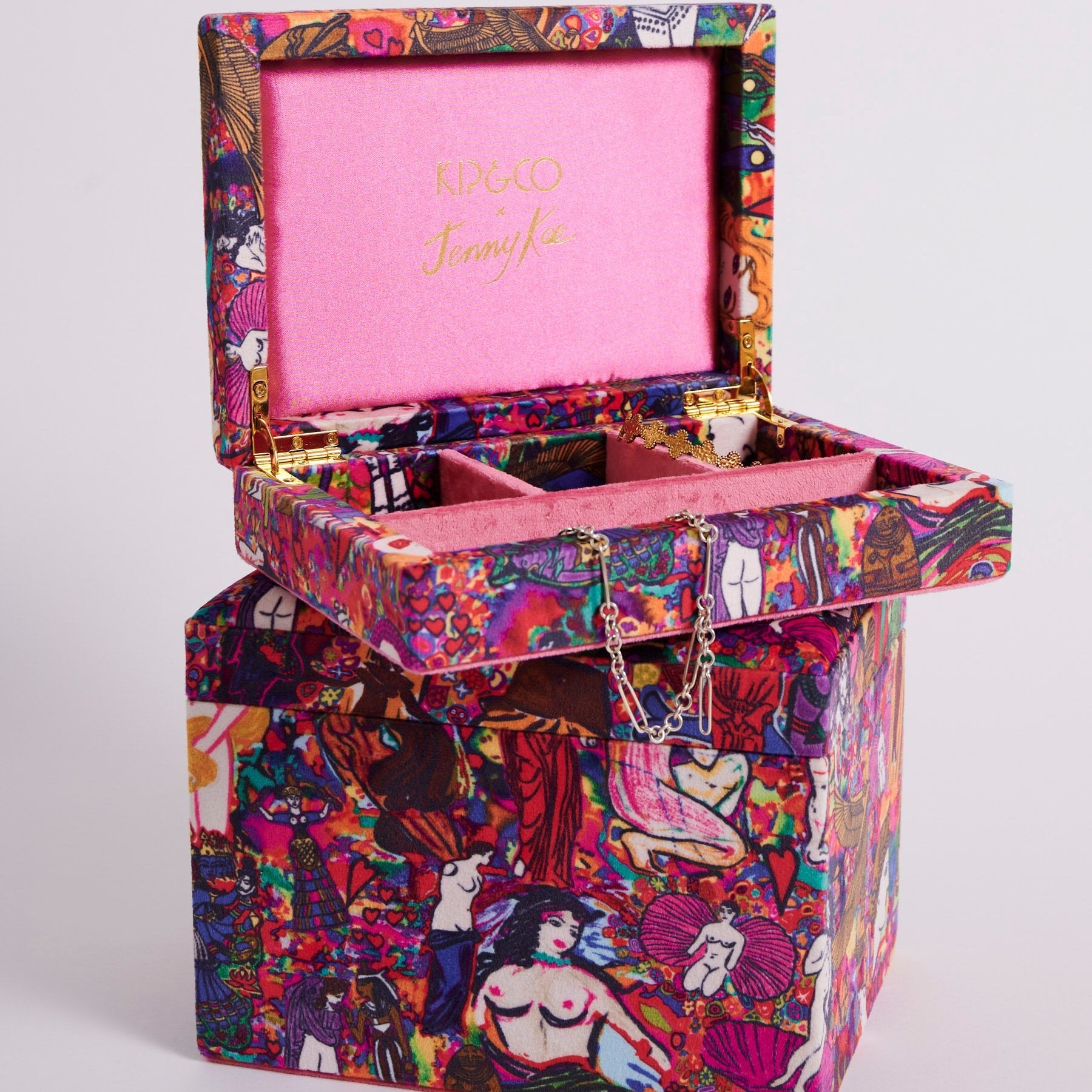 Jenny Kee Velvet Jewellery Box - Goddesses Large