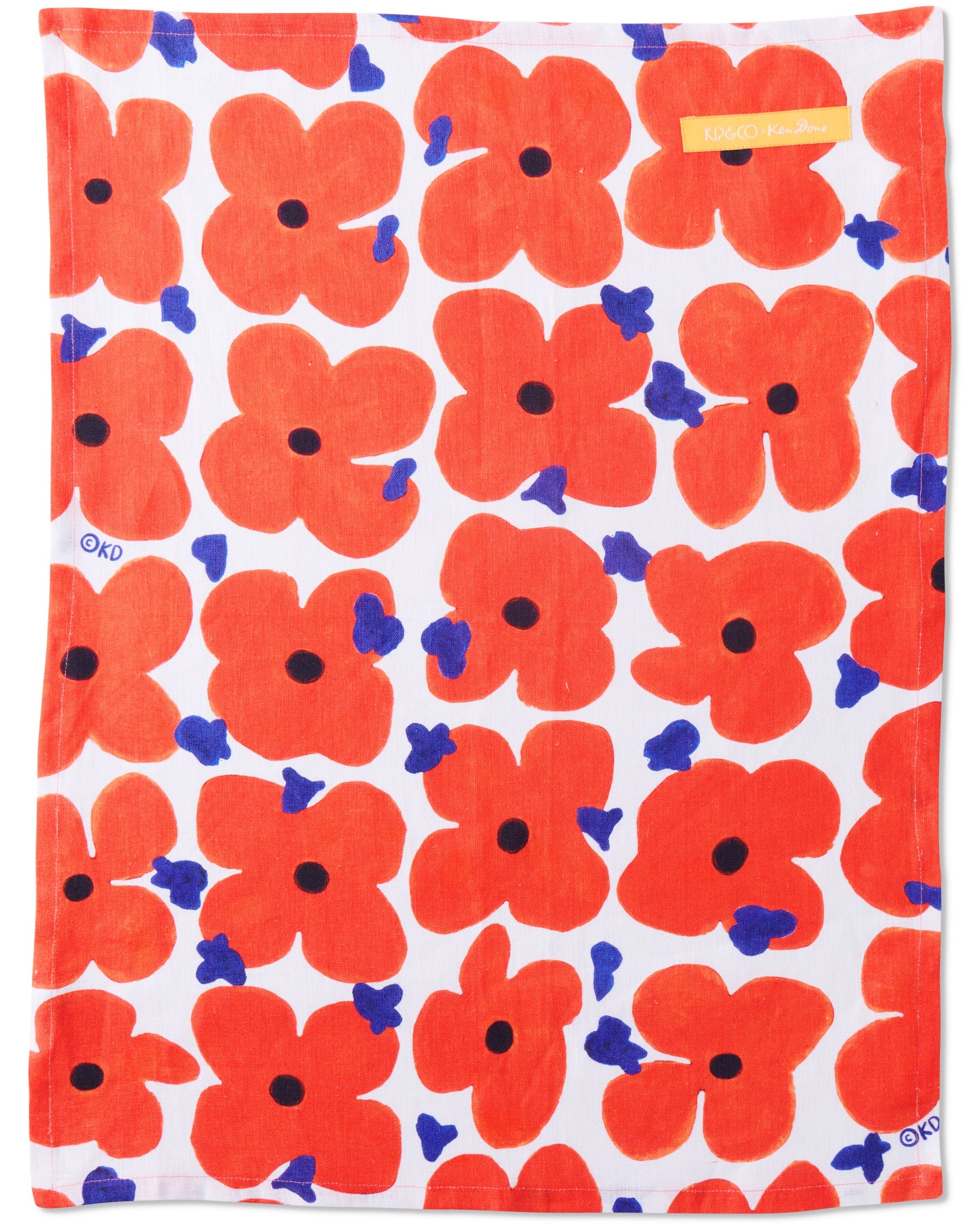 Ken Done Linen Tea Towel - Pop Floral