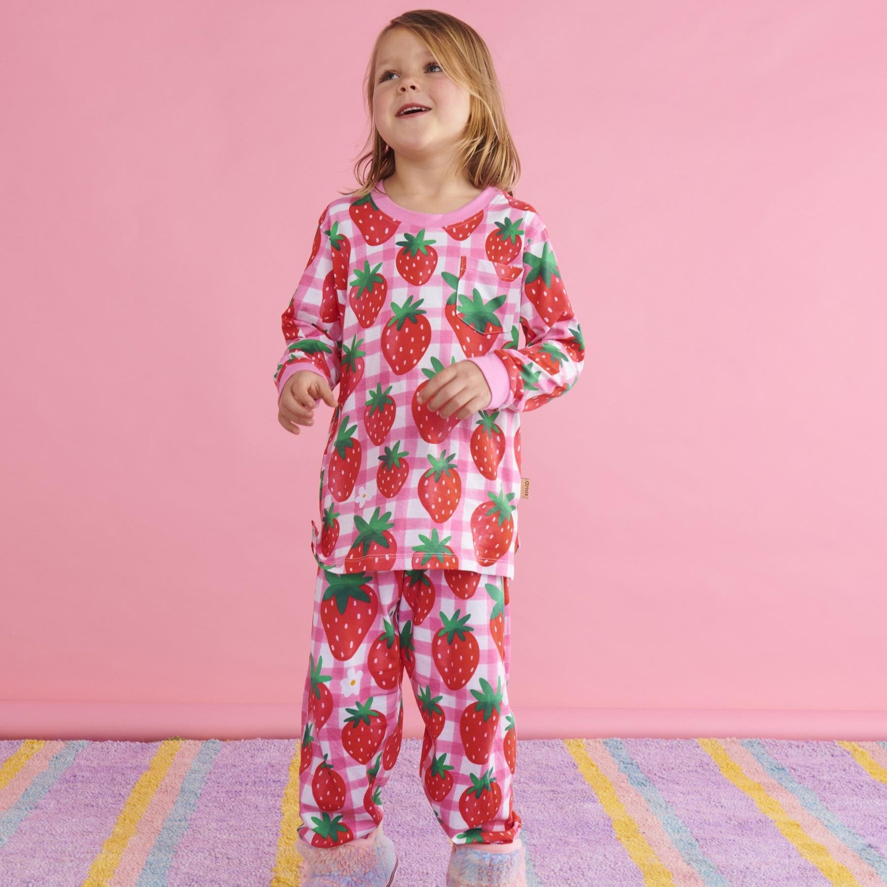 Pyjama Long Sleeve Top & Pant -  Strawberry Jam