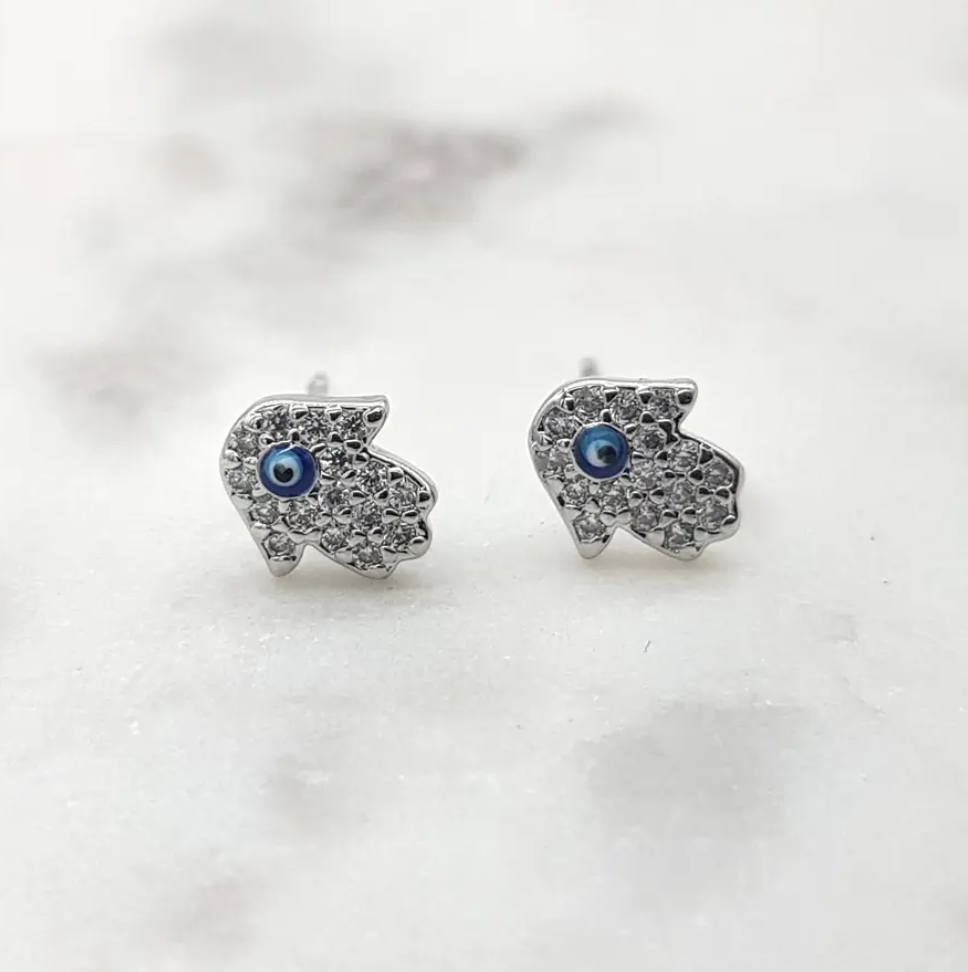 Hamsa Mati Eye Studs