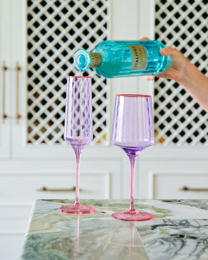 Lilac Colour Block Margarita Glass - set of 2