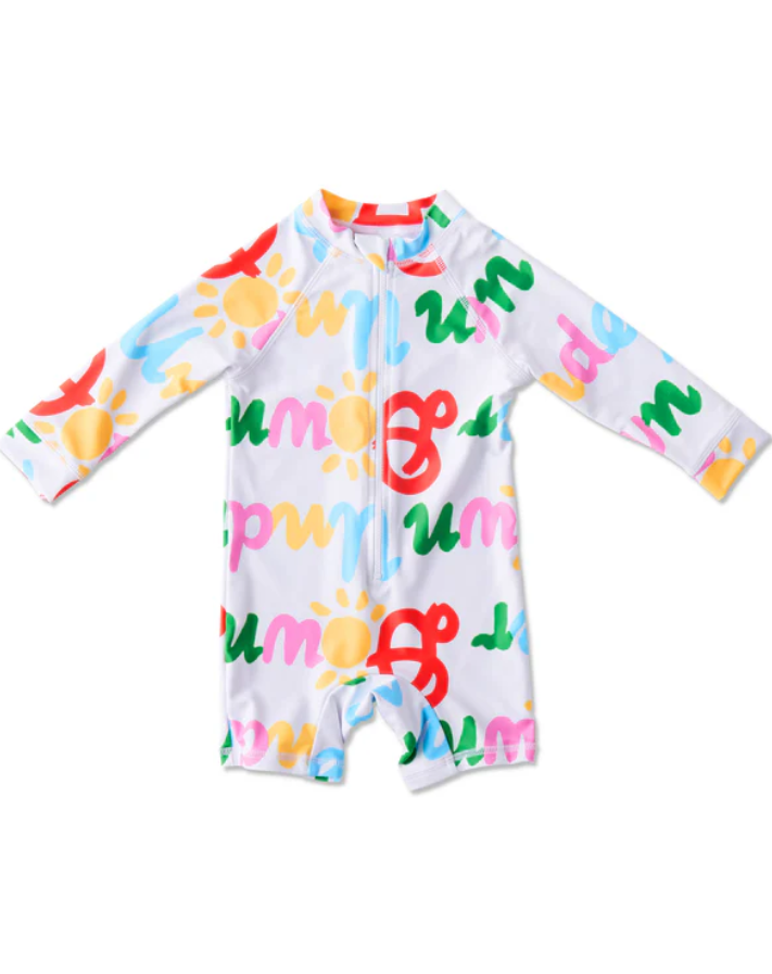 Ken Done Baby Long Sleeve Bathers - Down Under