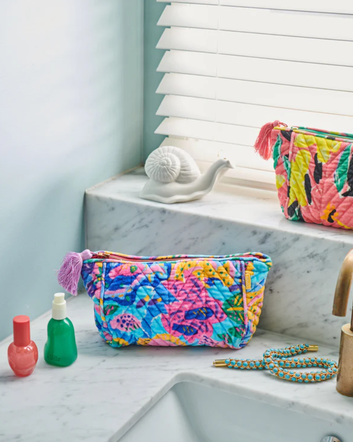 Ken Done Velvet Toiletry Bag - Reef Garden