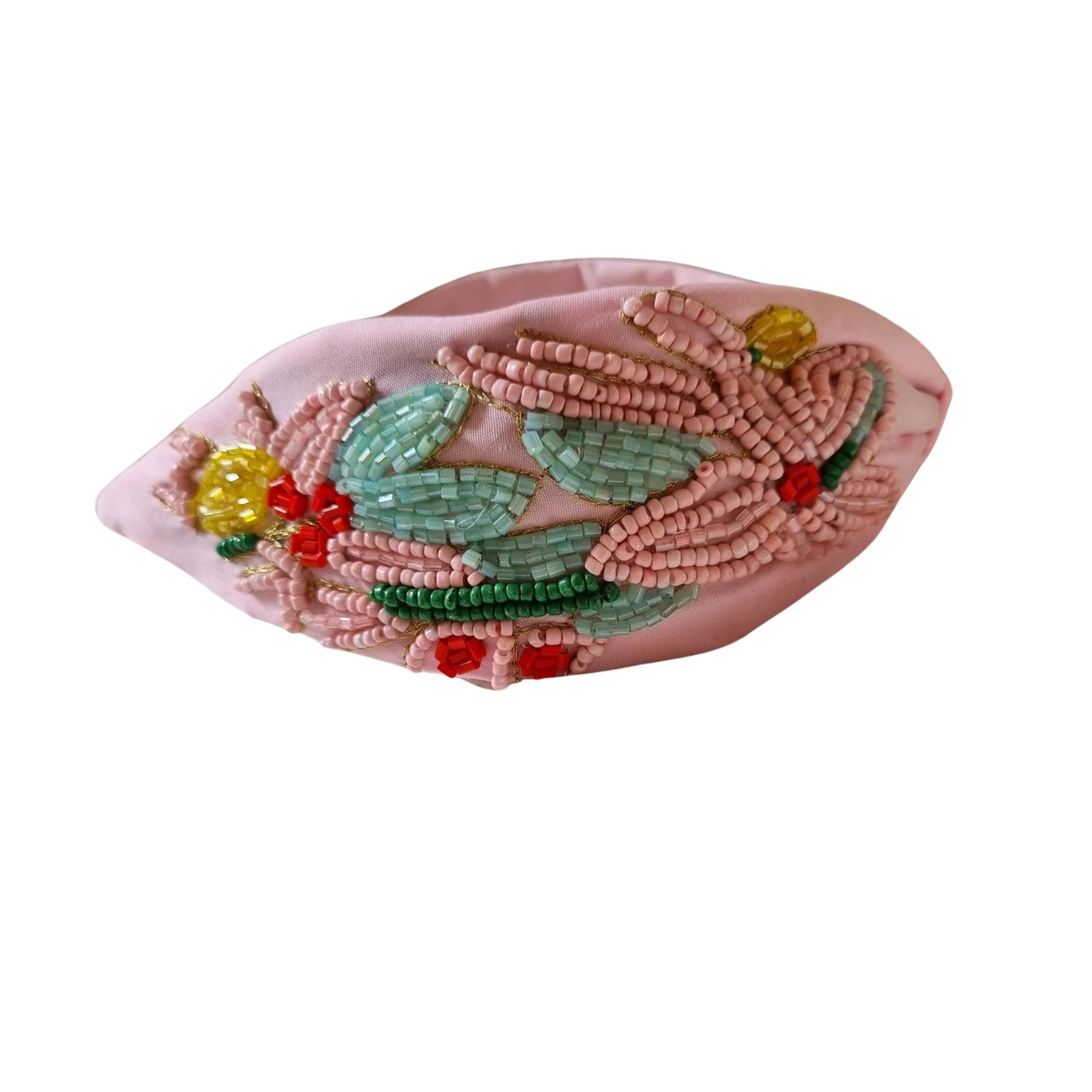 Beaded Headband - Pink & Green