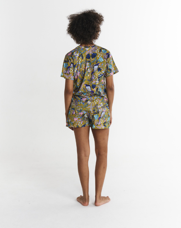 Pyjama Shirt & Short Set - Birds of Paradise