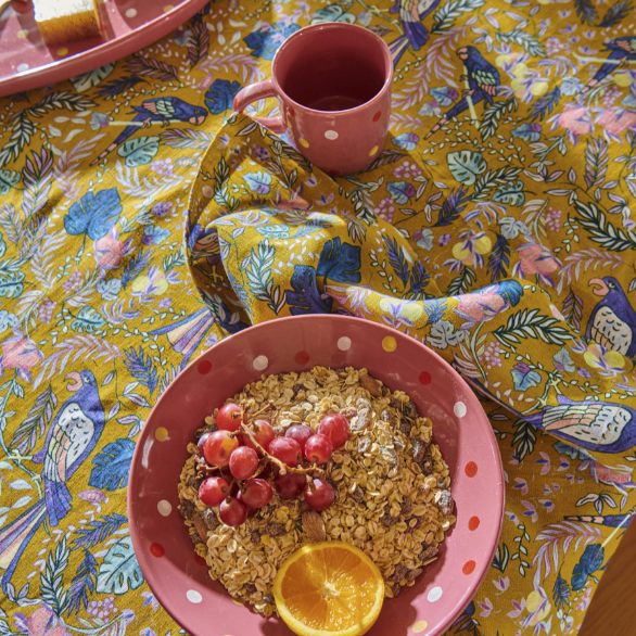 Linen Tablecloth - Birds of Paradise