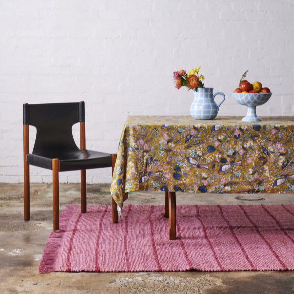 Linen Tablecloth - Birds of Paradise