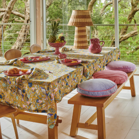 Linen Tablecloth - Birds of Paradise