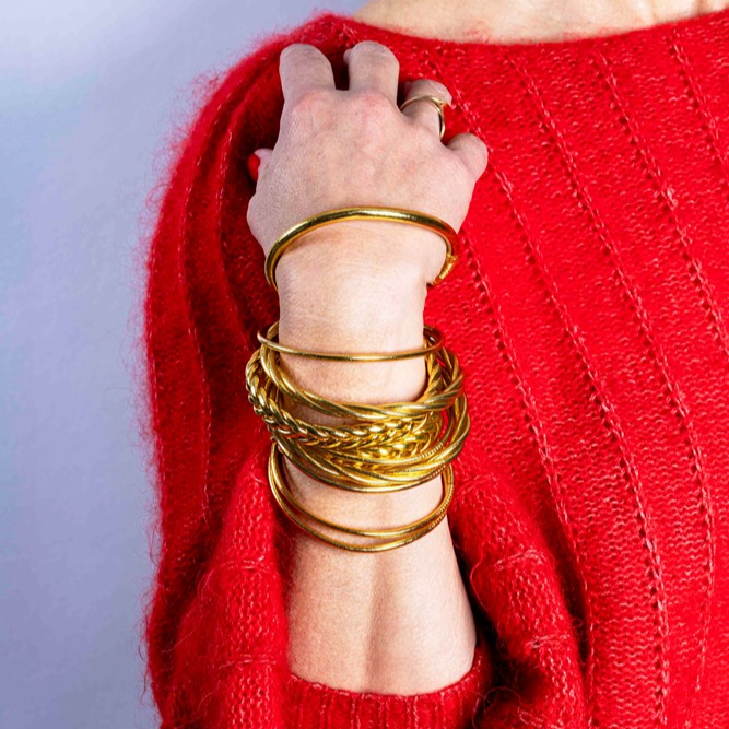 Buddhist Bracelet - Braided Gold