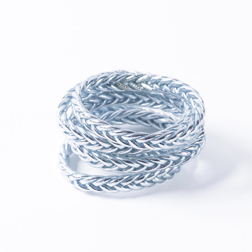 Buddhist Bracelet - Braided Silver